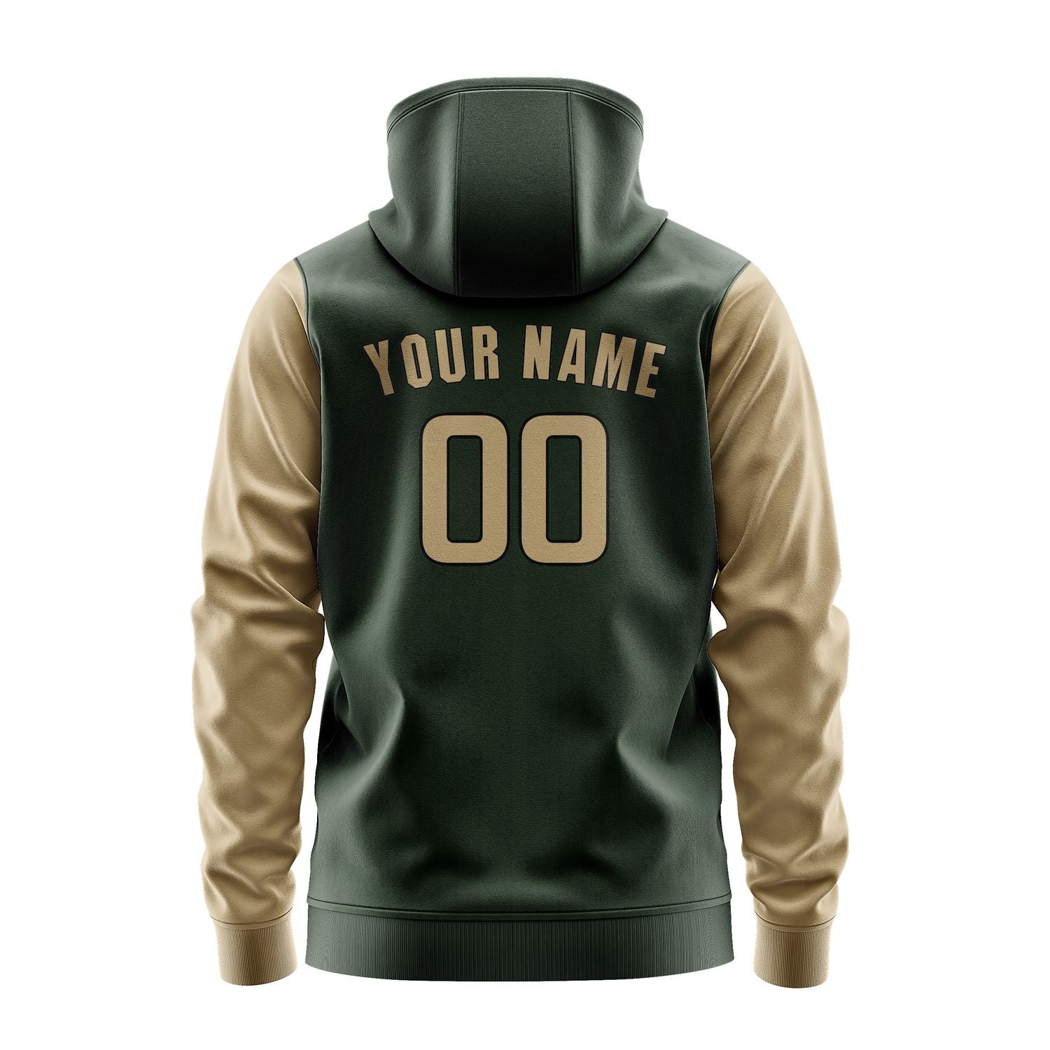 Custom Dark Green Light Khaki Hoodie 0606252506B31725