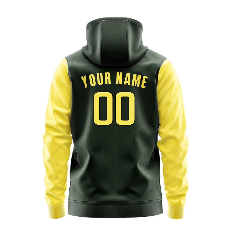 Custom Dark Green Light Yellow Hoodie 0606262606B31726