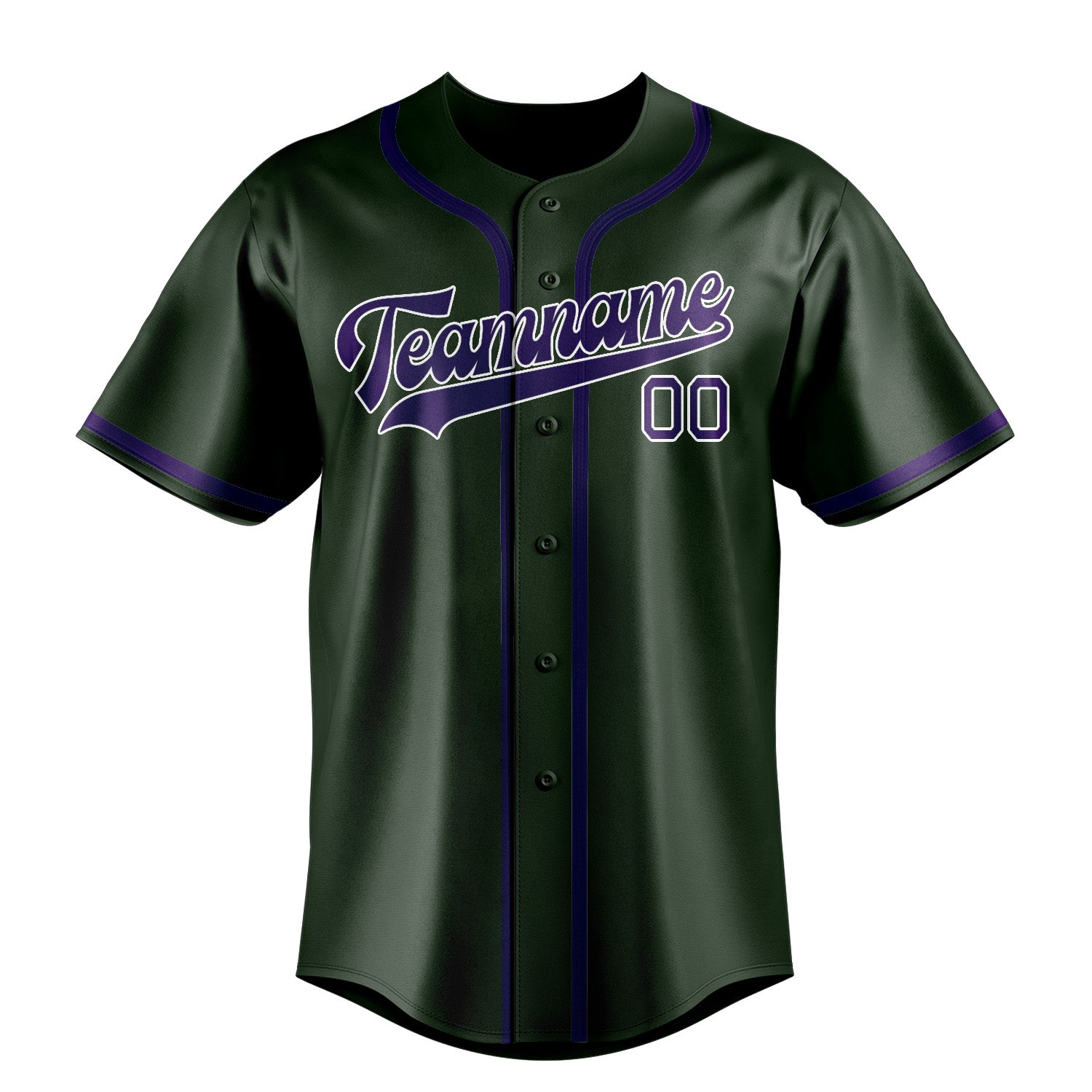 Custom Dark Green Purple Baseball Jersey