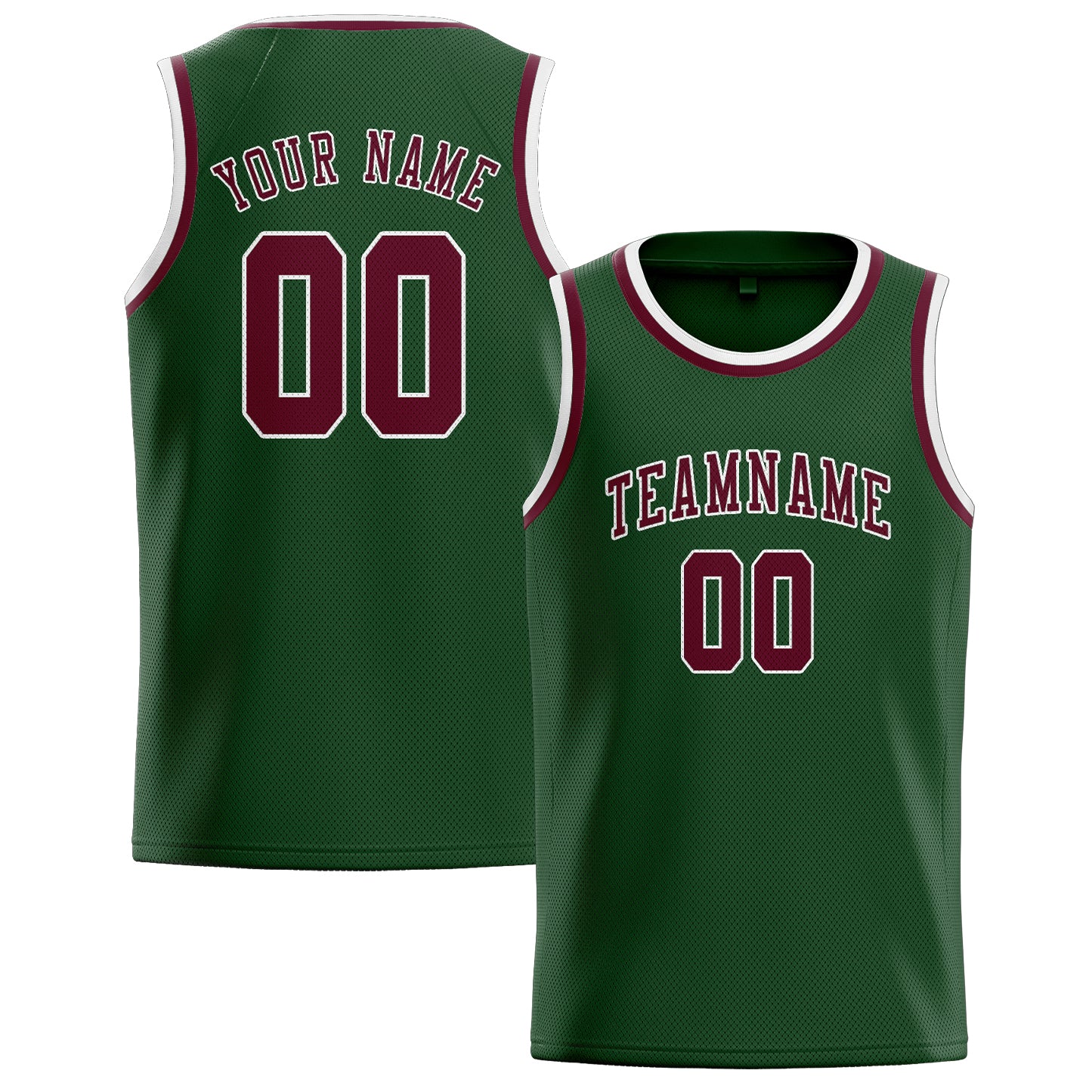 Custom Dark Green Crimson Red Basketball Jersey