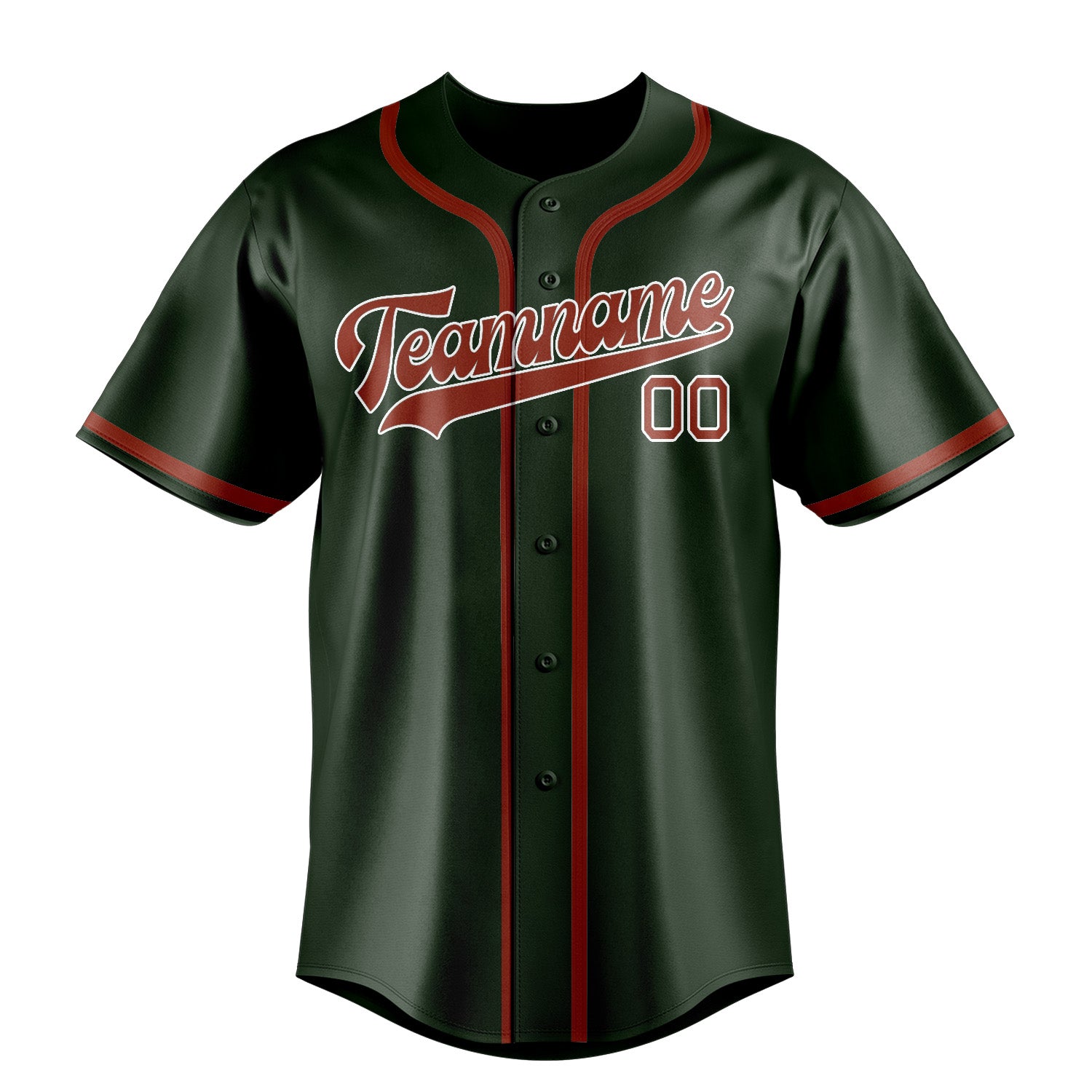 Custom Dark Green Coral Red Baseball Jersey