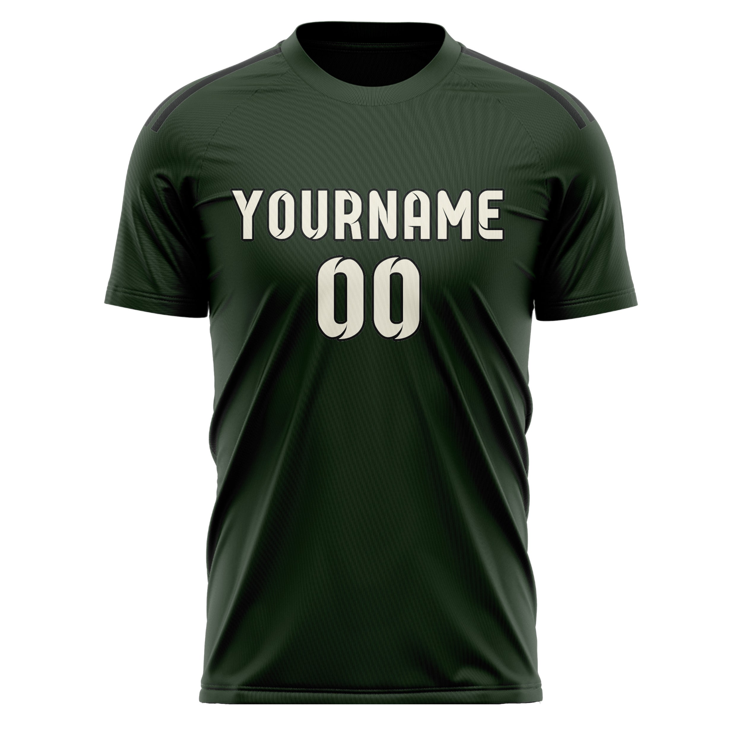 Custom Dark Green Cream Soccer Jersey