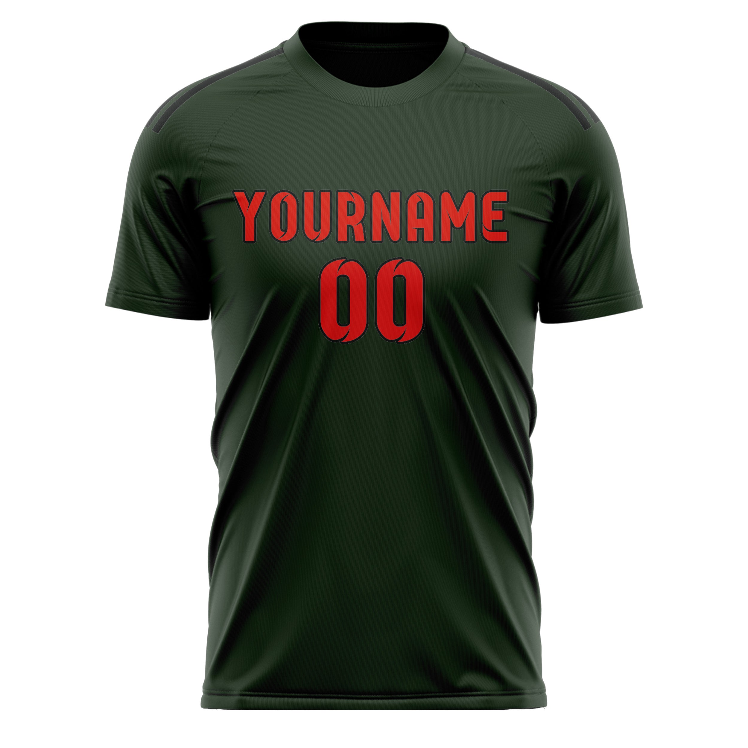 Custom Dark Green Orange Red Soccer Jersey