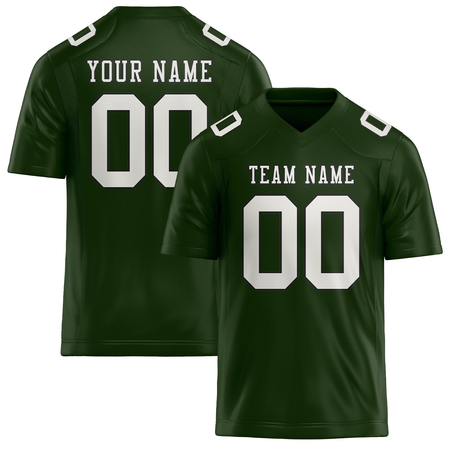 Custom Dark Green White Football Jersey