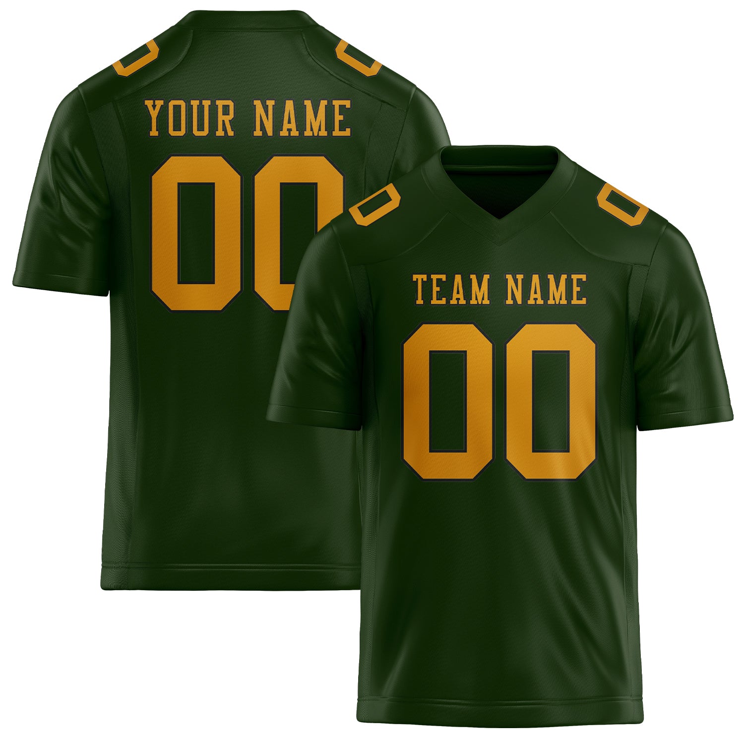 Custom Dark Green Yellow Football Jersey
