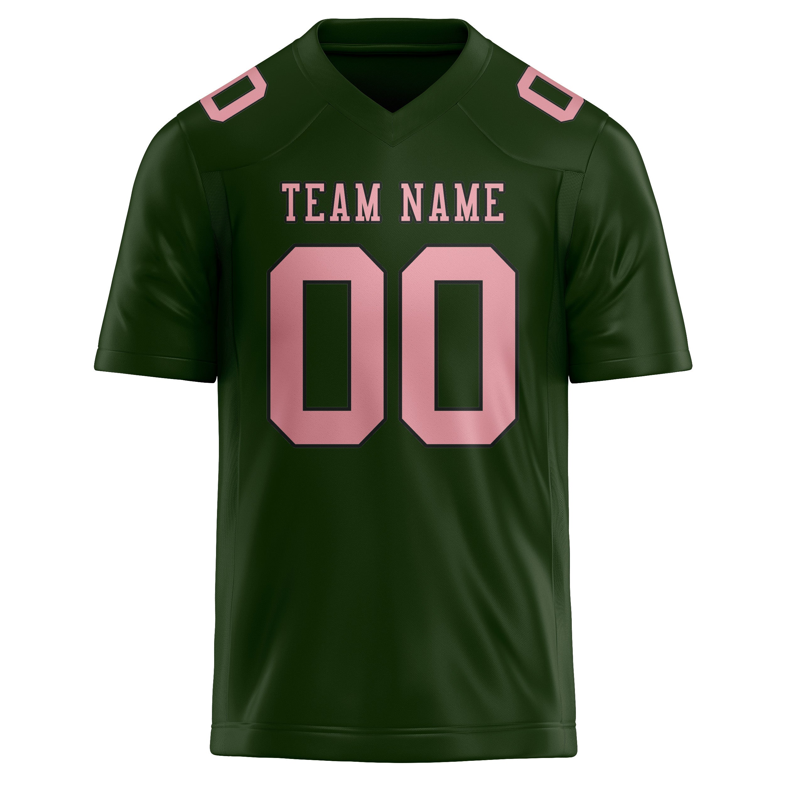 Custom Dark Green Light Pink Football Jersey