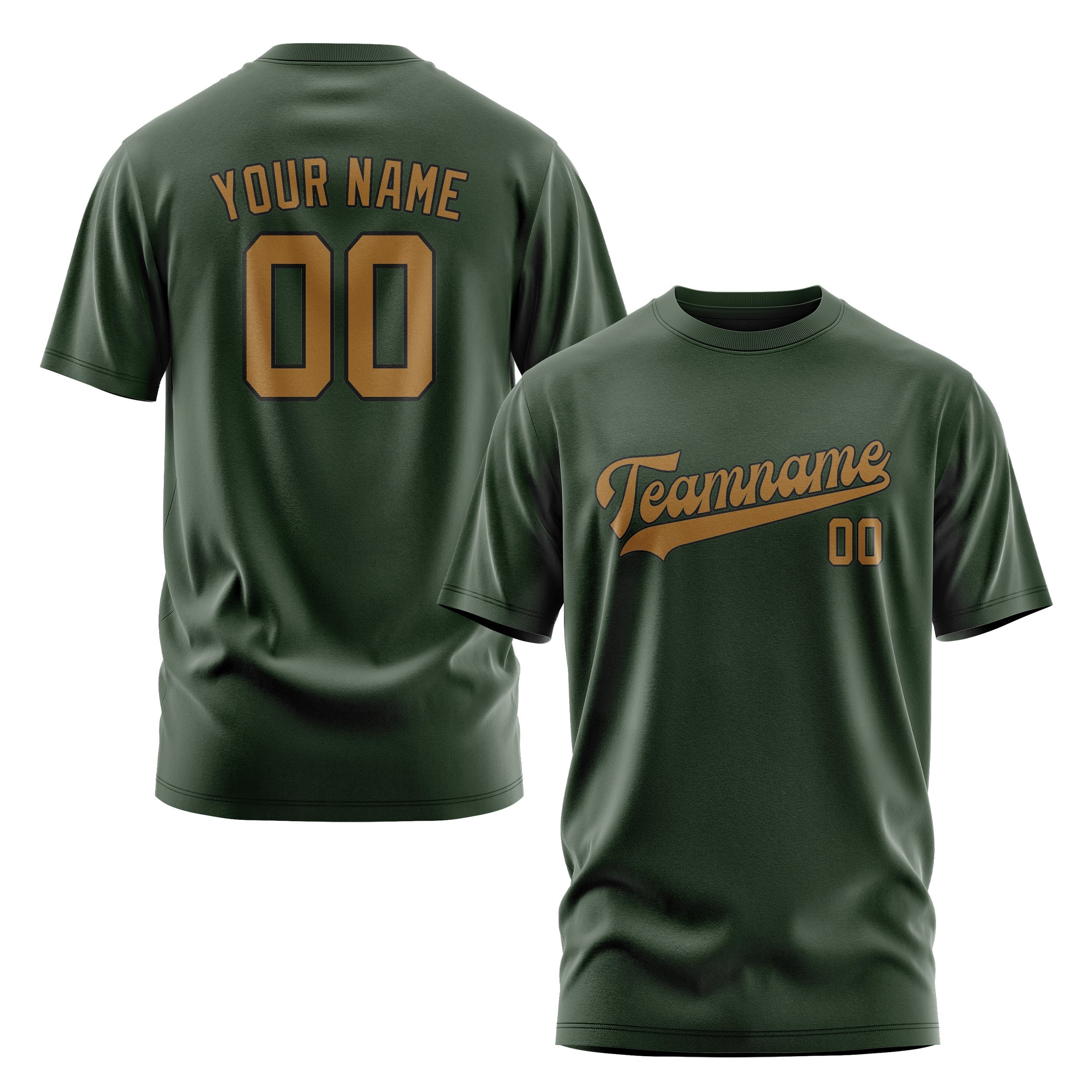 Custom Dark Green Khaki T-Shirt
