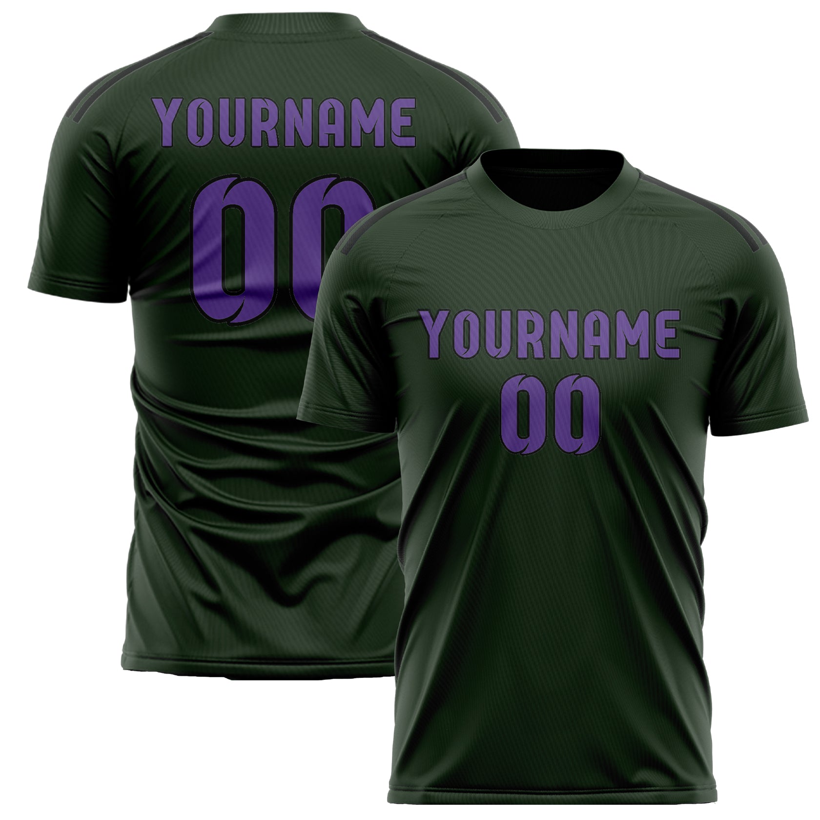 Custom Dark Green Light Purple Soccer Jersey