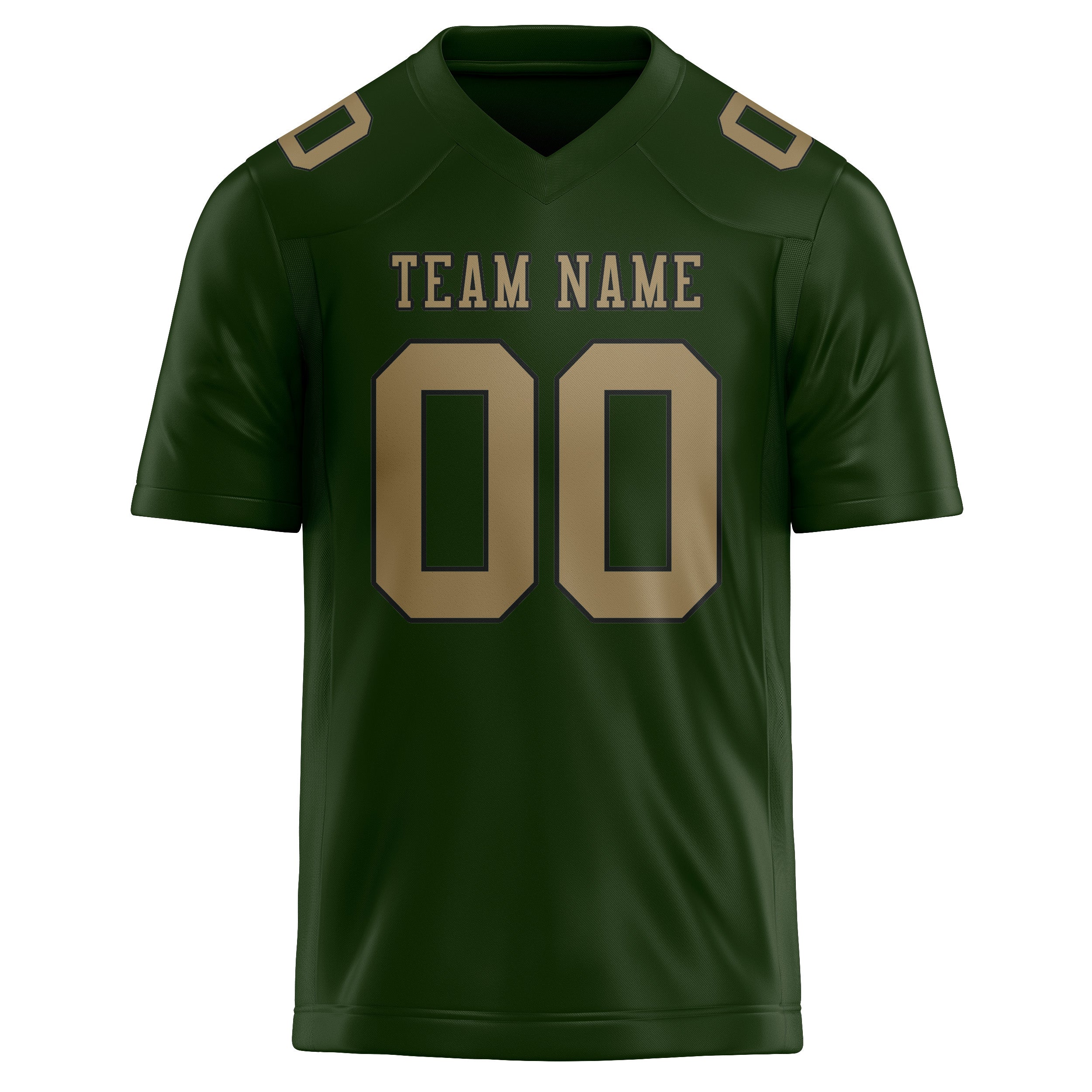 Custom Dark Green Light Khaki Football Jersey