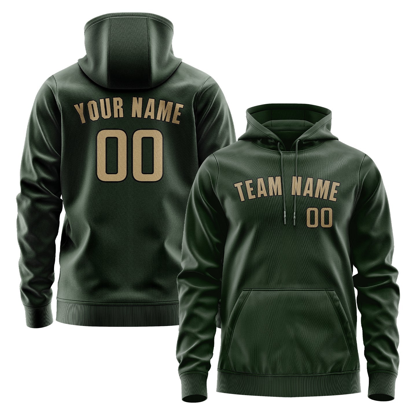 Custom Dark Green Light Khaki Hoodie