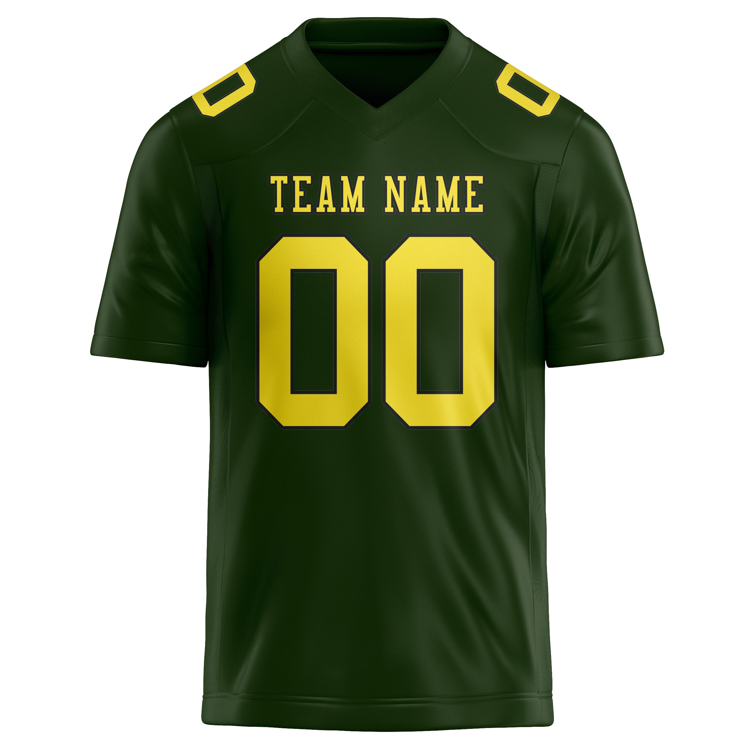 Custom Dark Green Light Yellow Football Jersey
