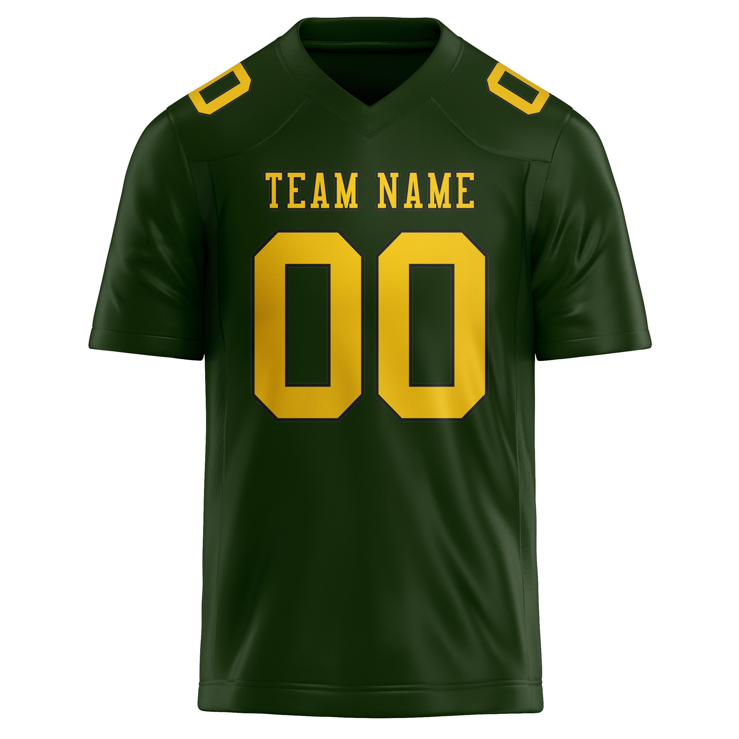 Custom Dark Green Gold Football Jersey