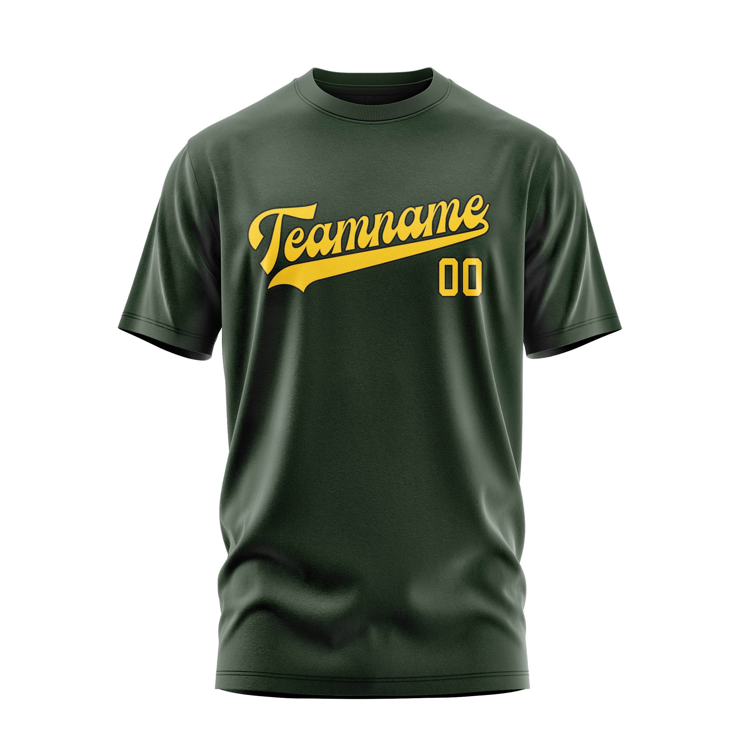 Custom Dark Green Gold T-Shirt