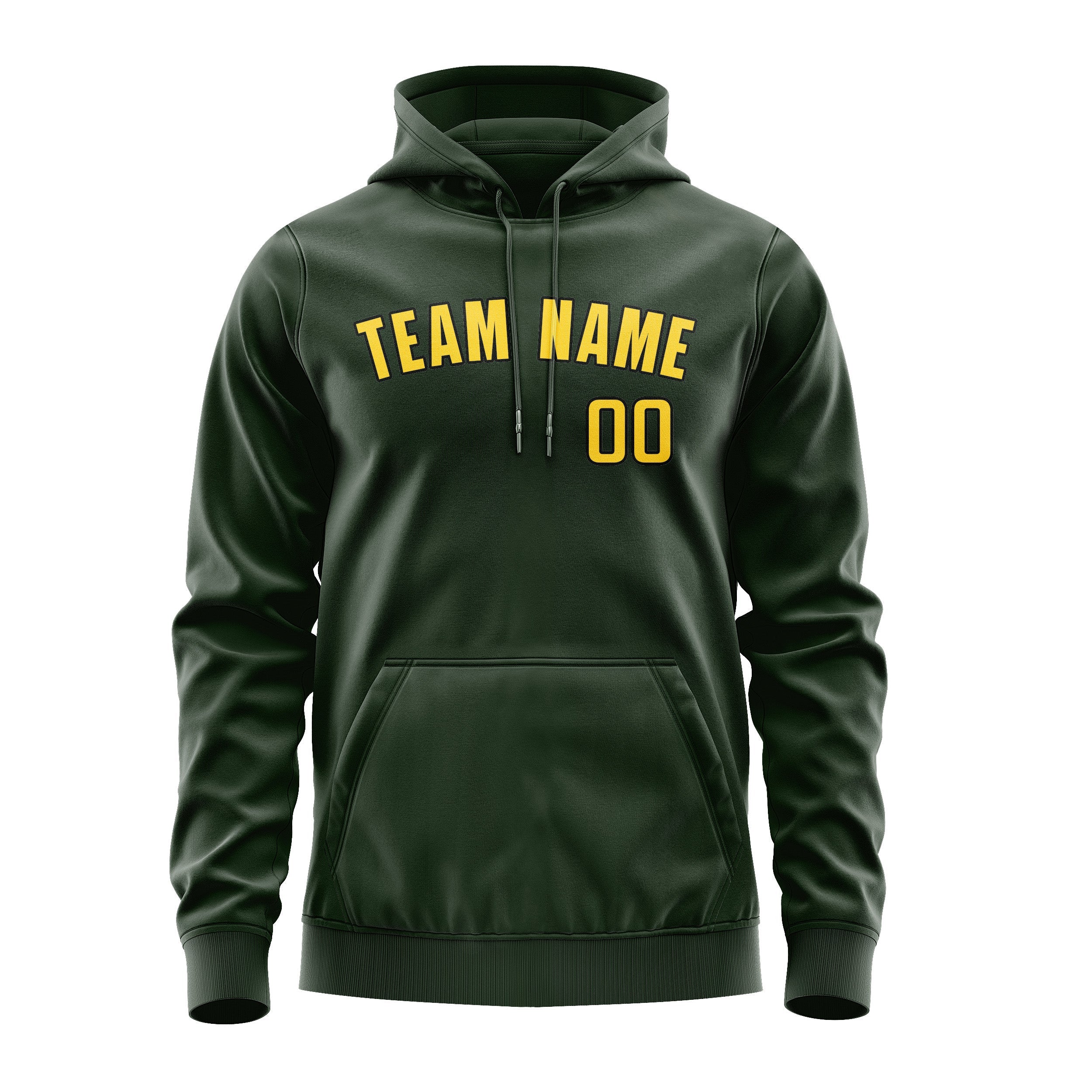 Custom Dark Green Gold Hoodie