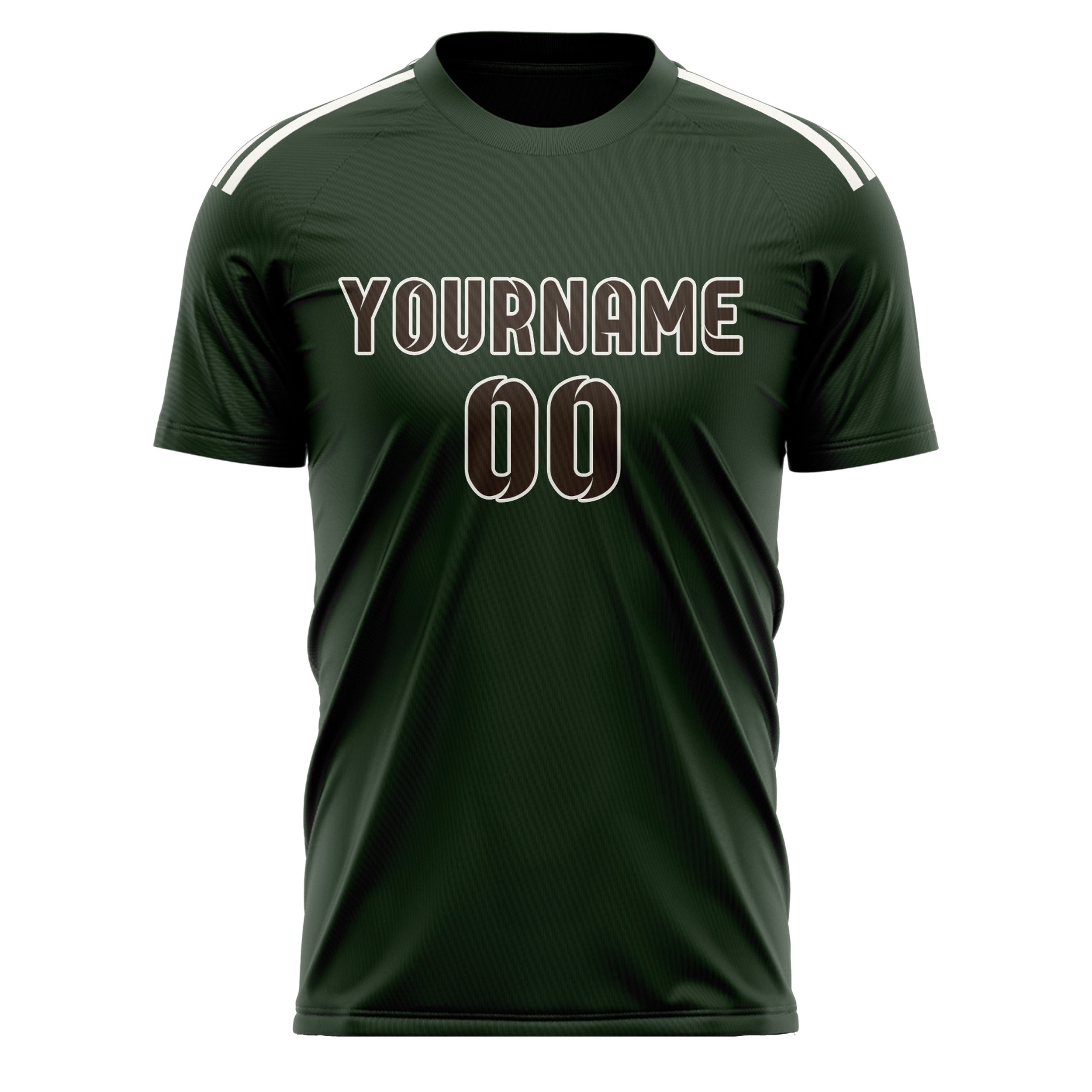 Custom Dark Green Brown Soccer Jersey