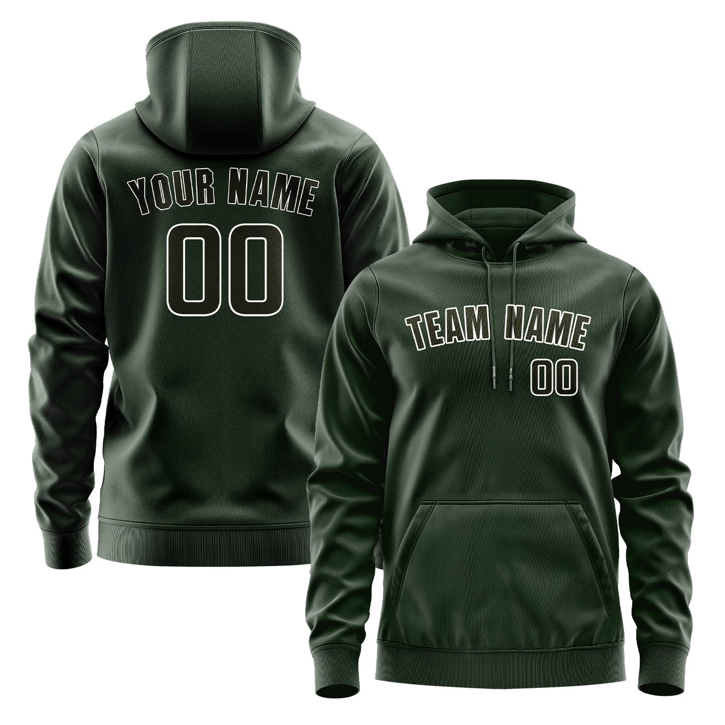 Custom Dark Green Olive Hoodie