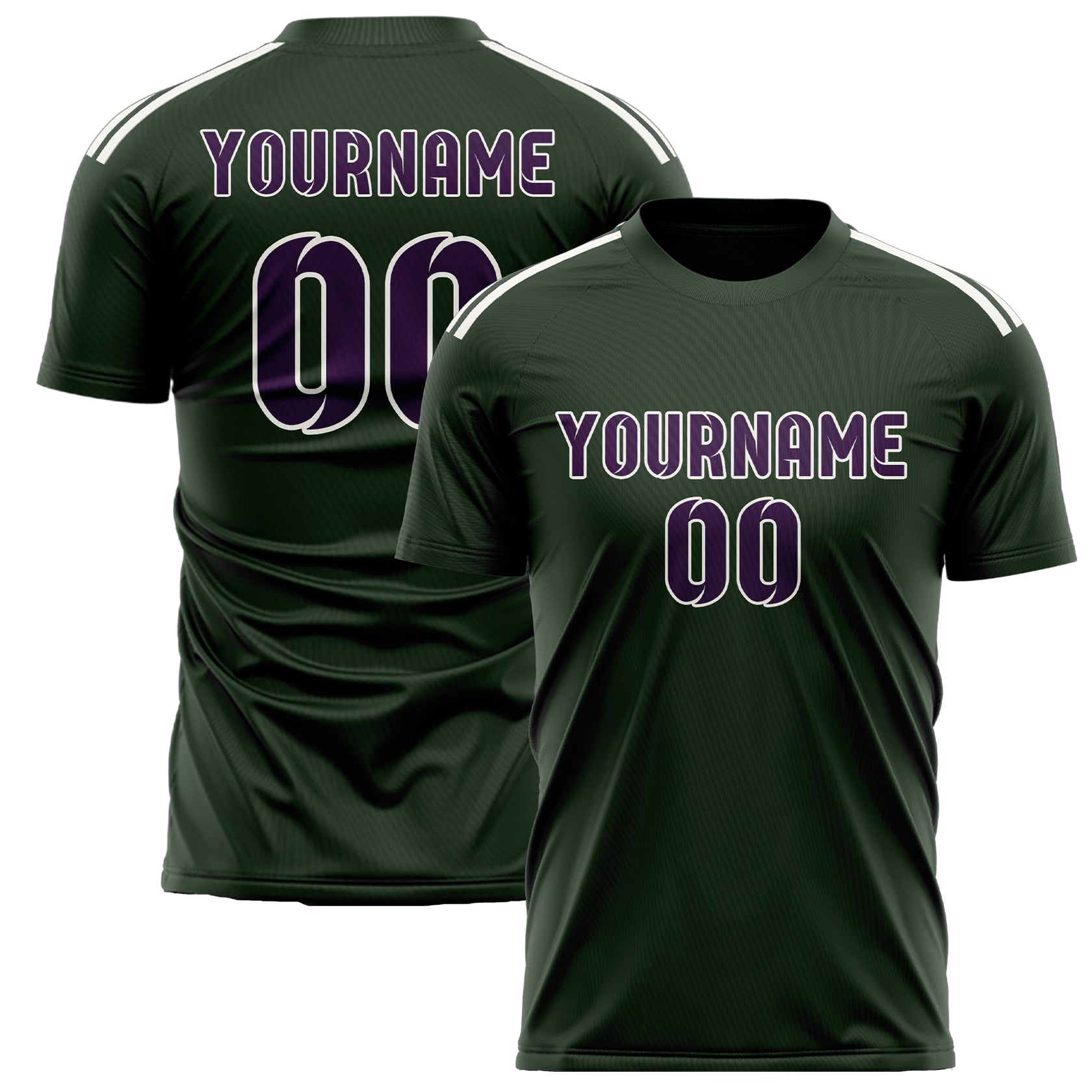 Custom Dark Green Purple Soccer Jersey