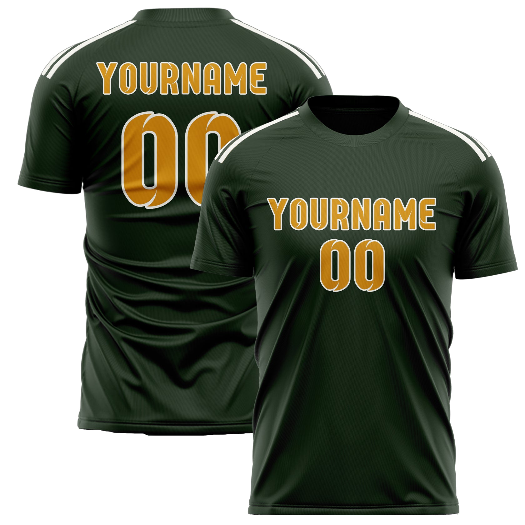 Custom Dark Green Yellow Soccer Jersey