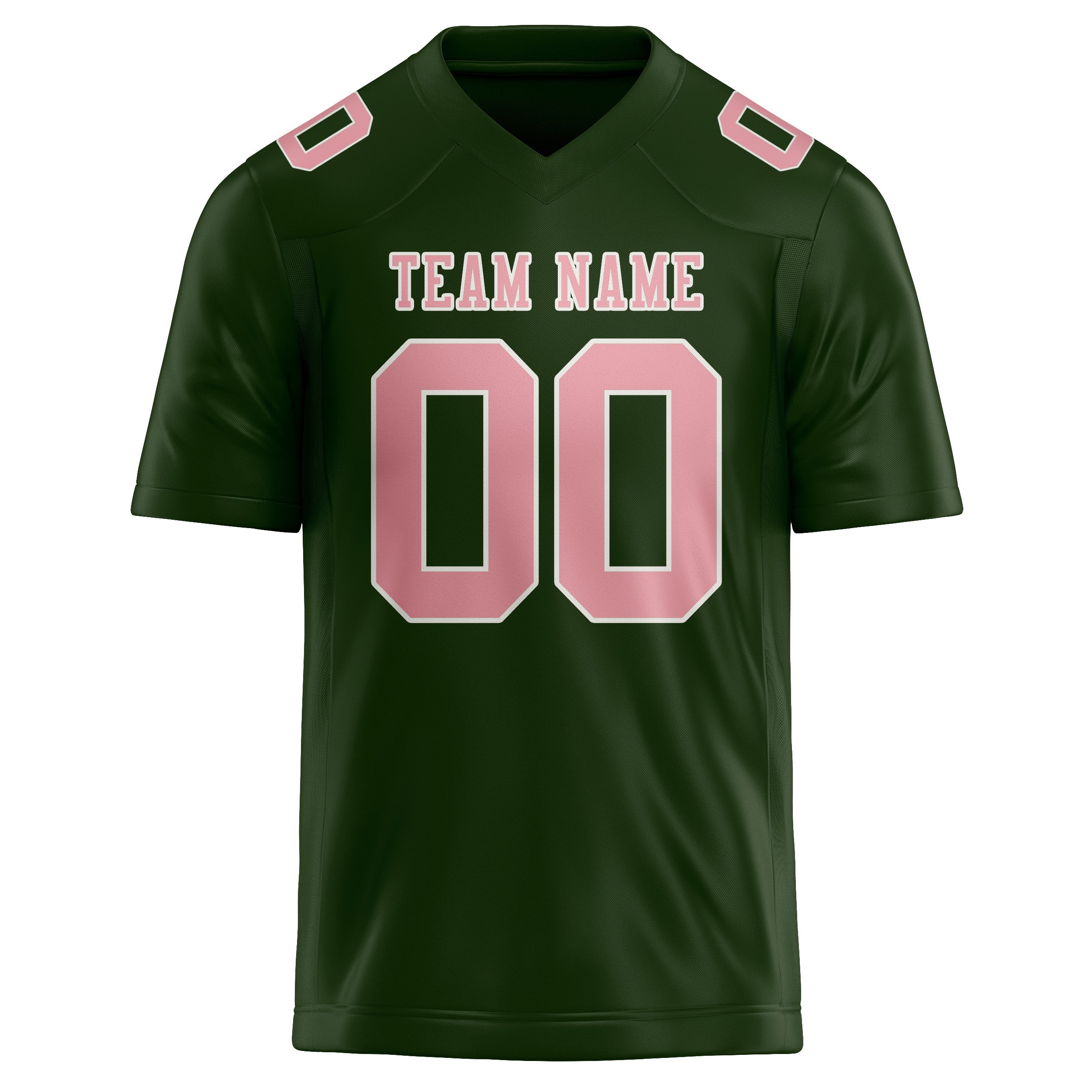 Custom Dark Green Light Pink Football Jersey