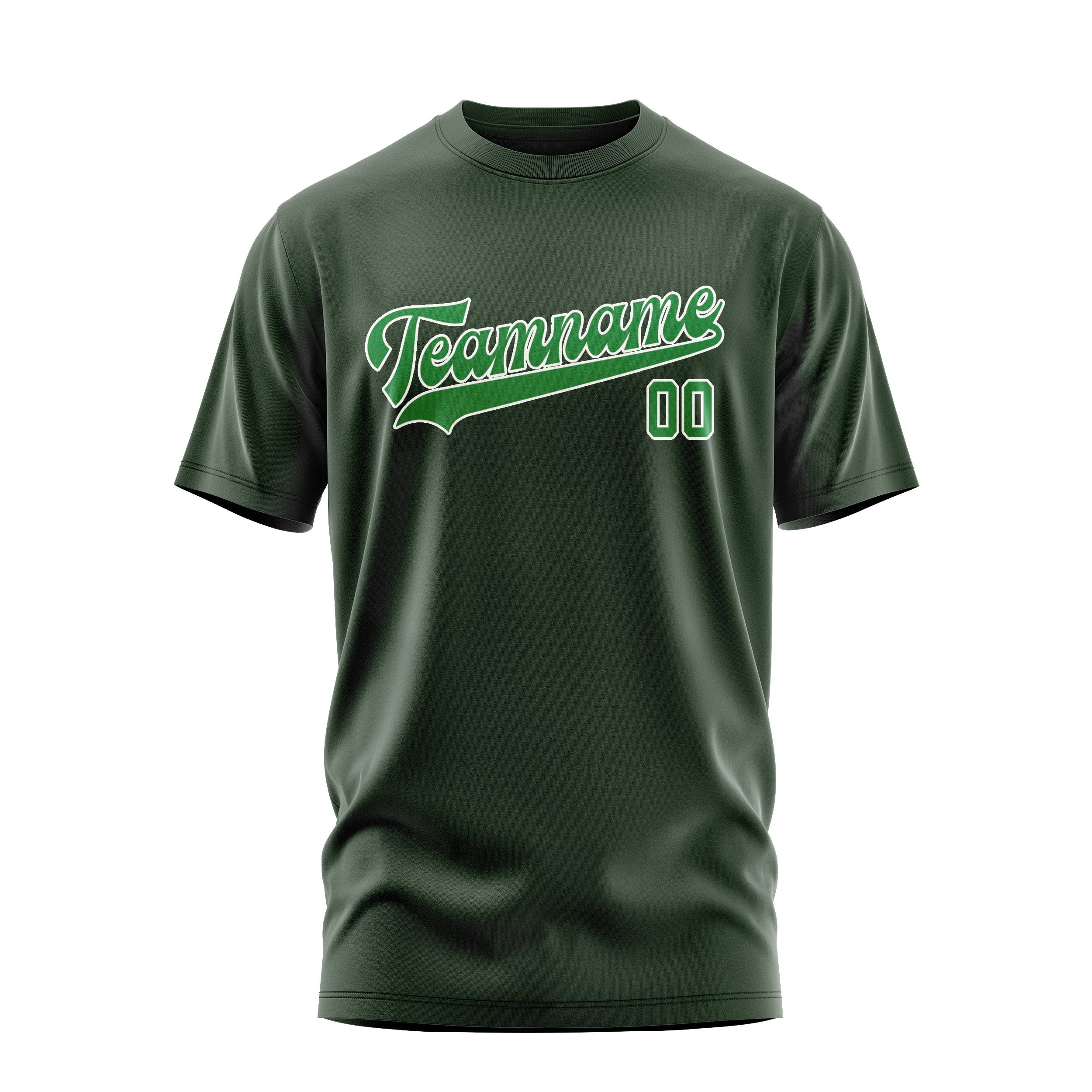 Custom Dark Green Emerald Green T-Shirt