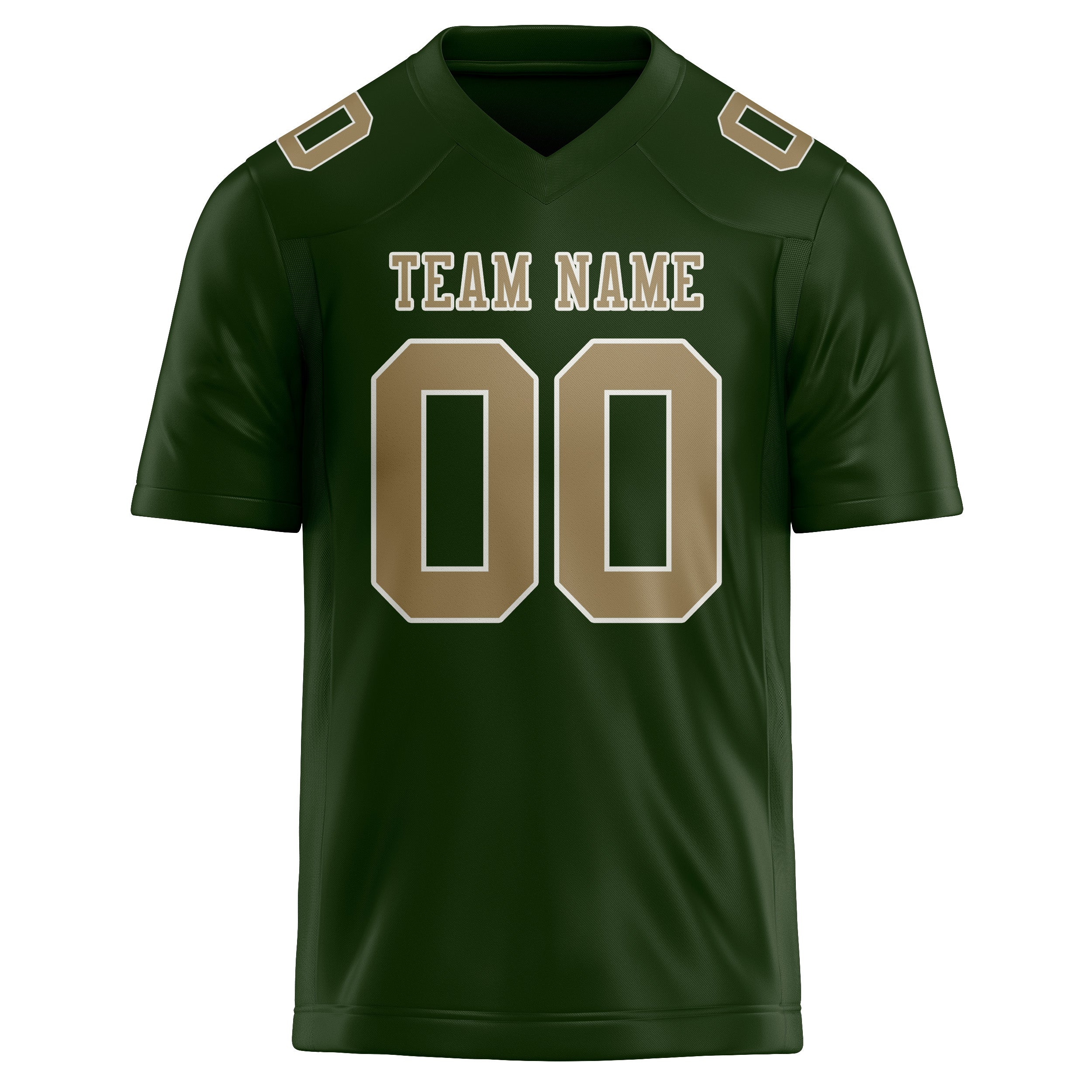 Custom Dark Green Light Khaki Football Jersey