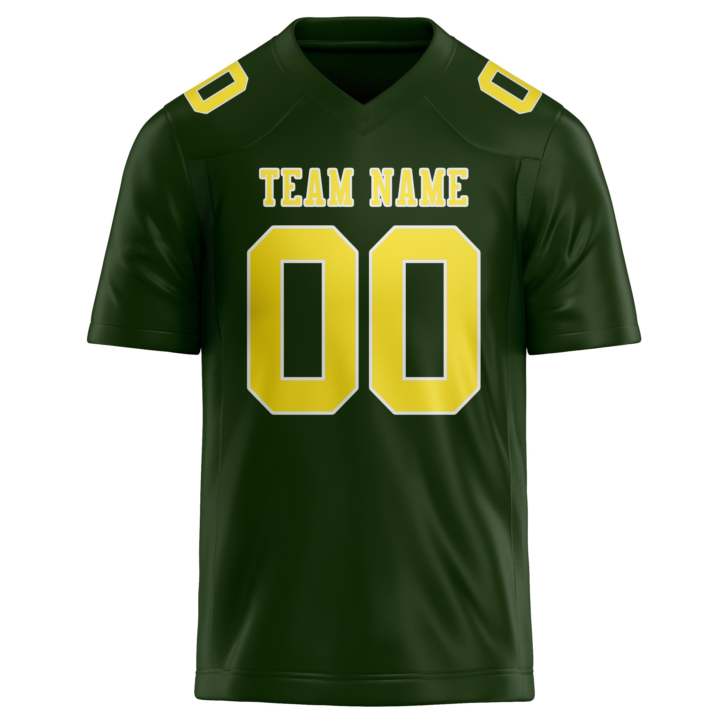 Custom Dark Green Light Yellow Football Jersey