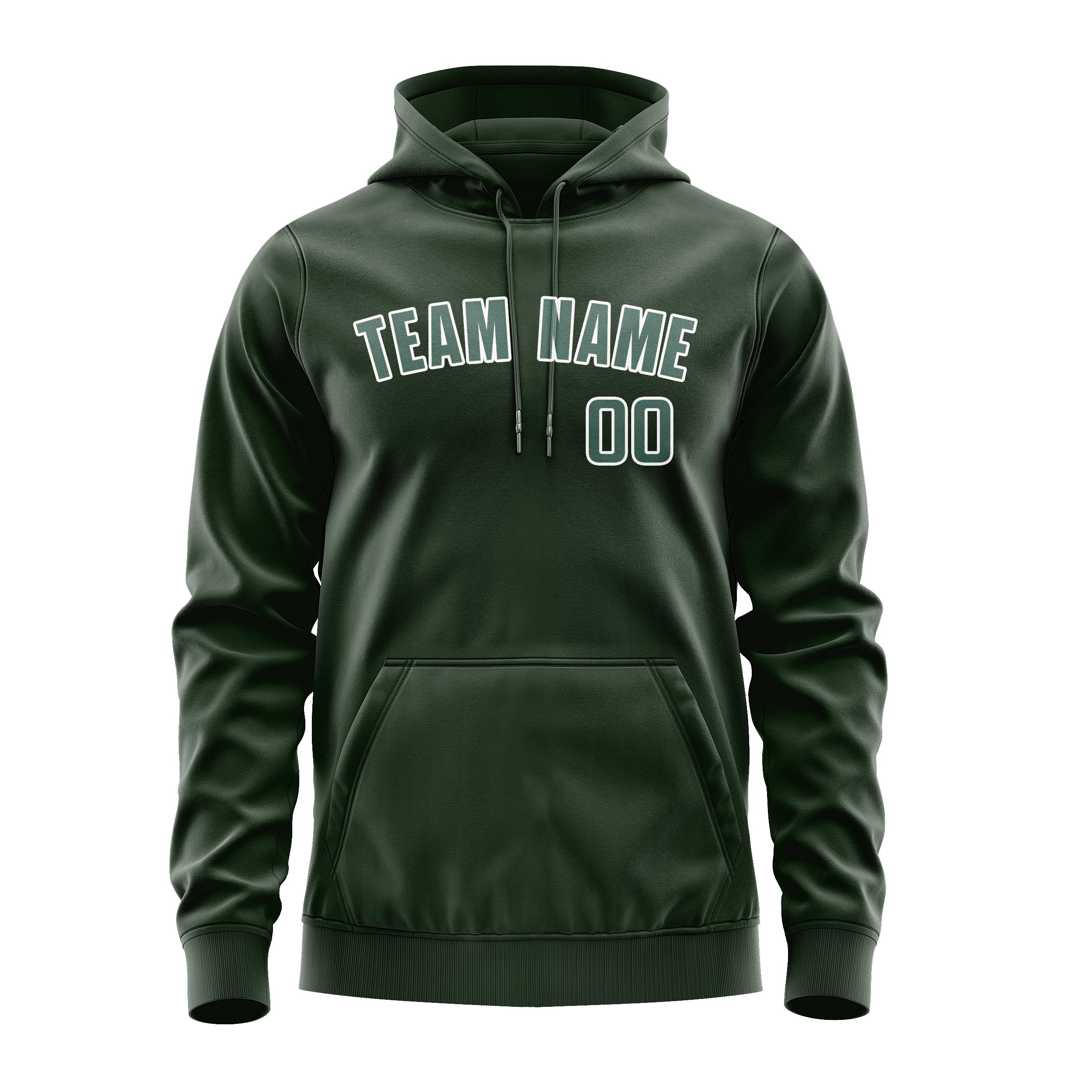 Custom Dark Green Blue Green Hoodie