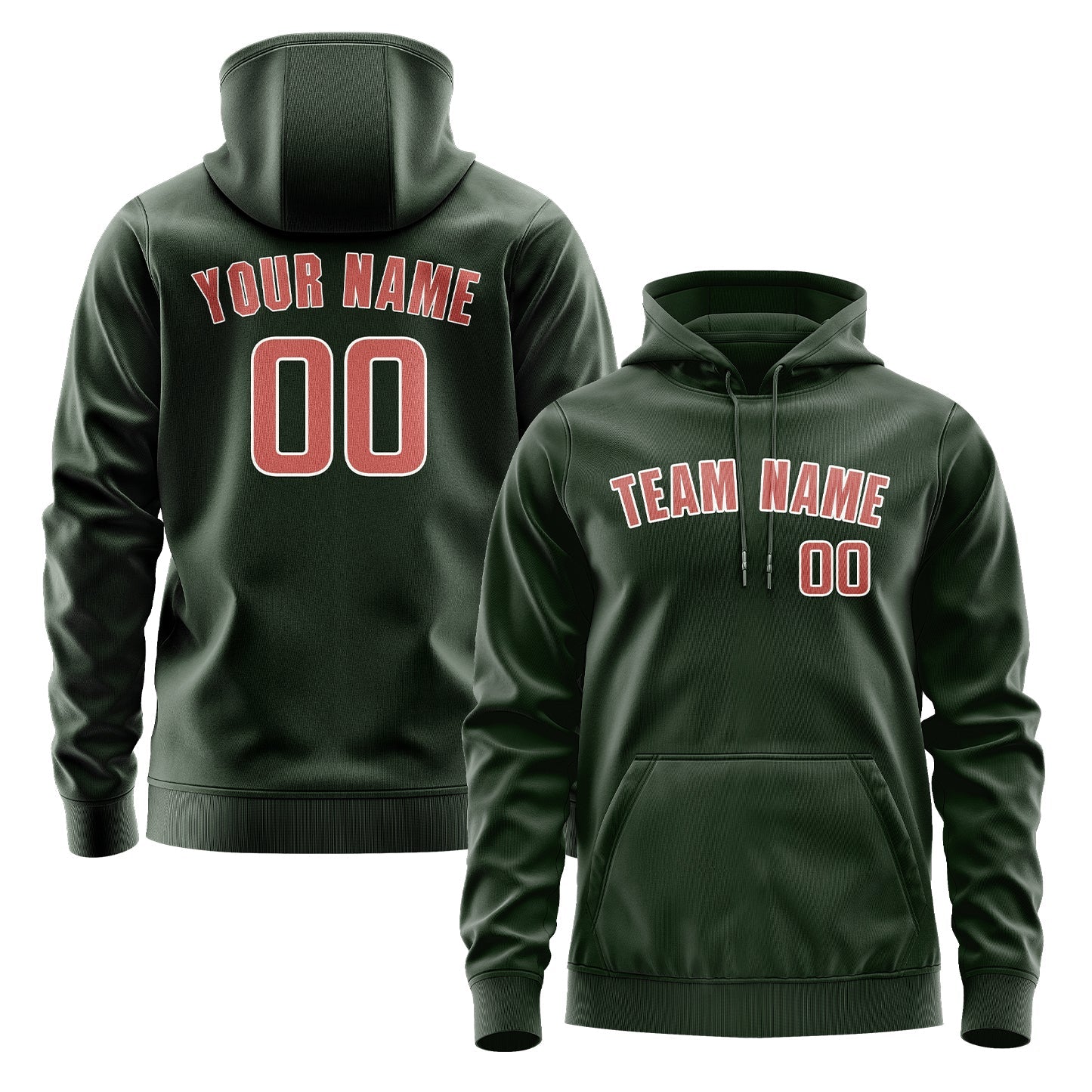 Custom Dark Green Copper Rose Hoodie