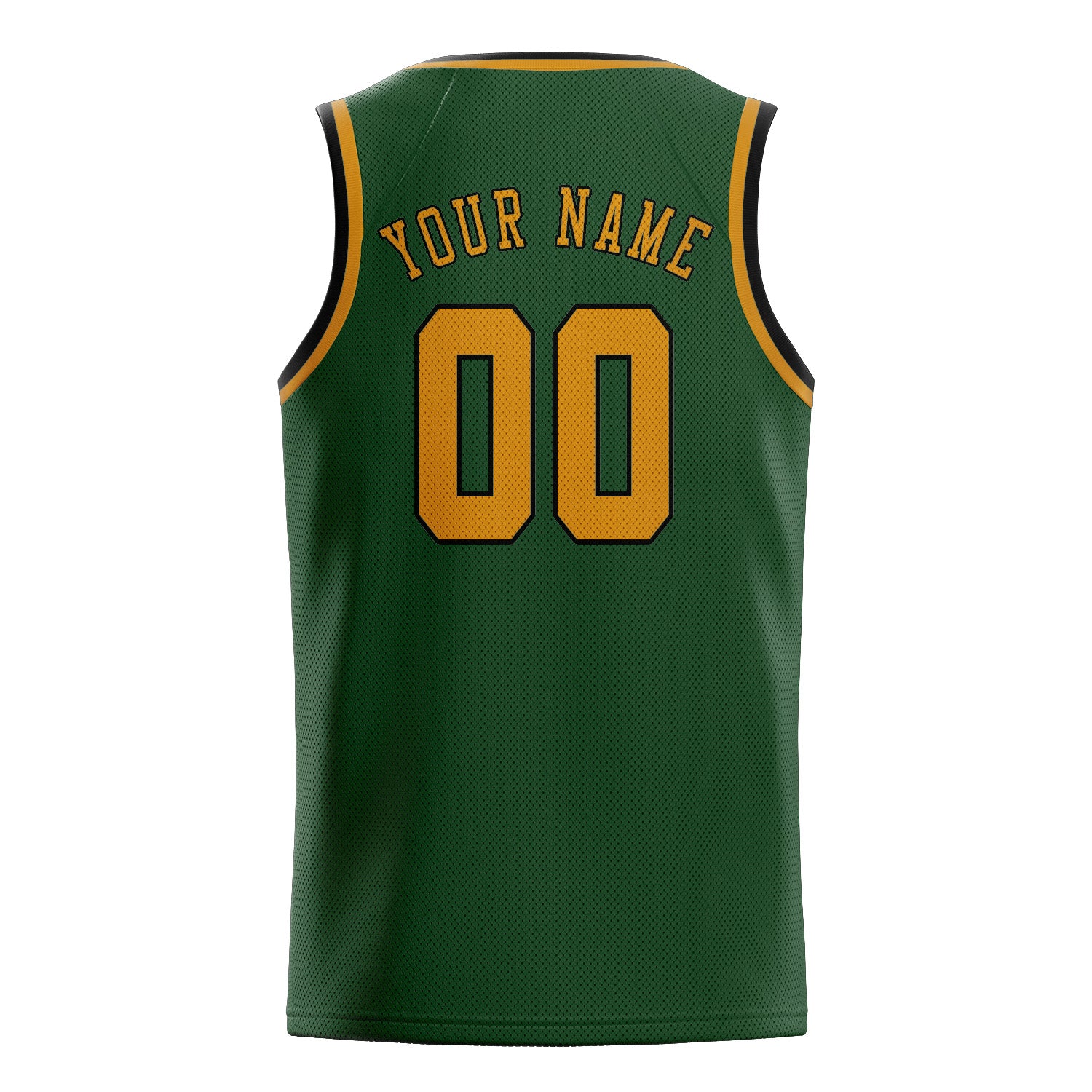 Custom Dark Green Yellow Basketball Jersey