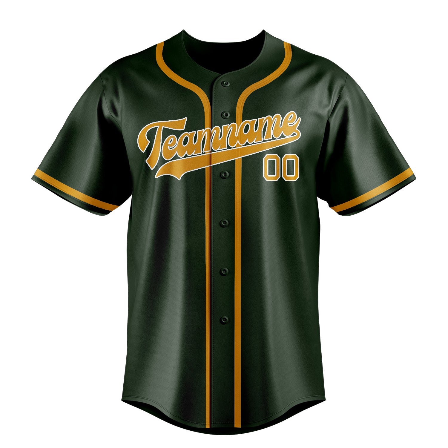 Custom Dark Green Yellow Baseball Jersey