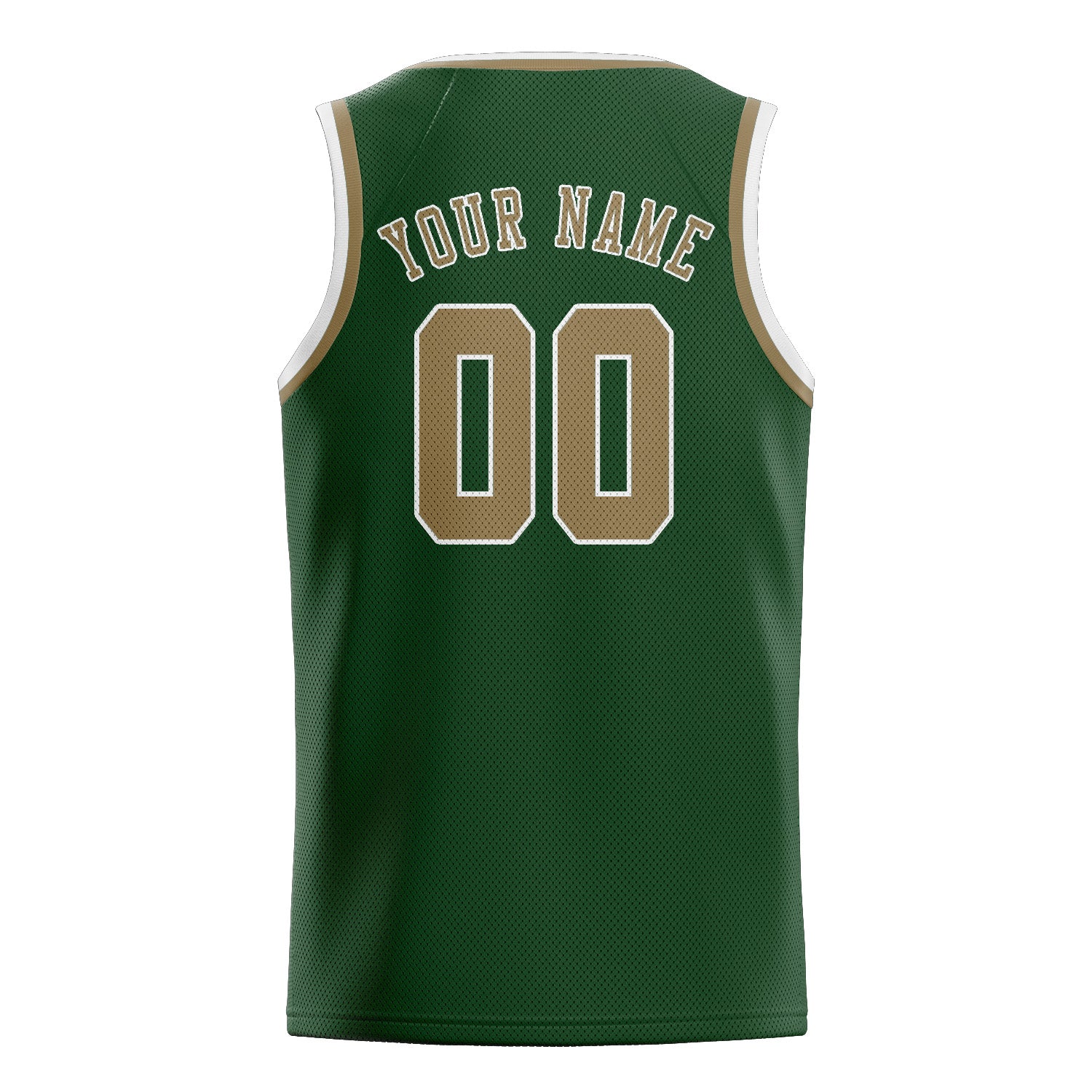 Custom Dark Green Light Khaki Basketball Jersey