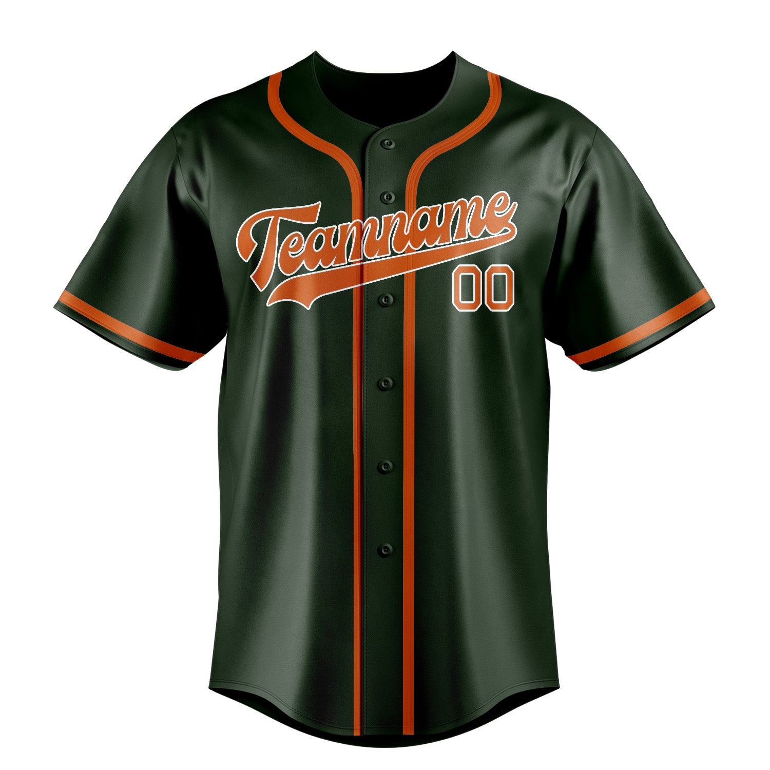 Custom Dark Green Orange Baseball Jersey