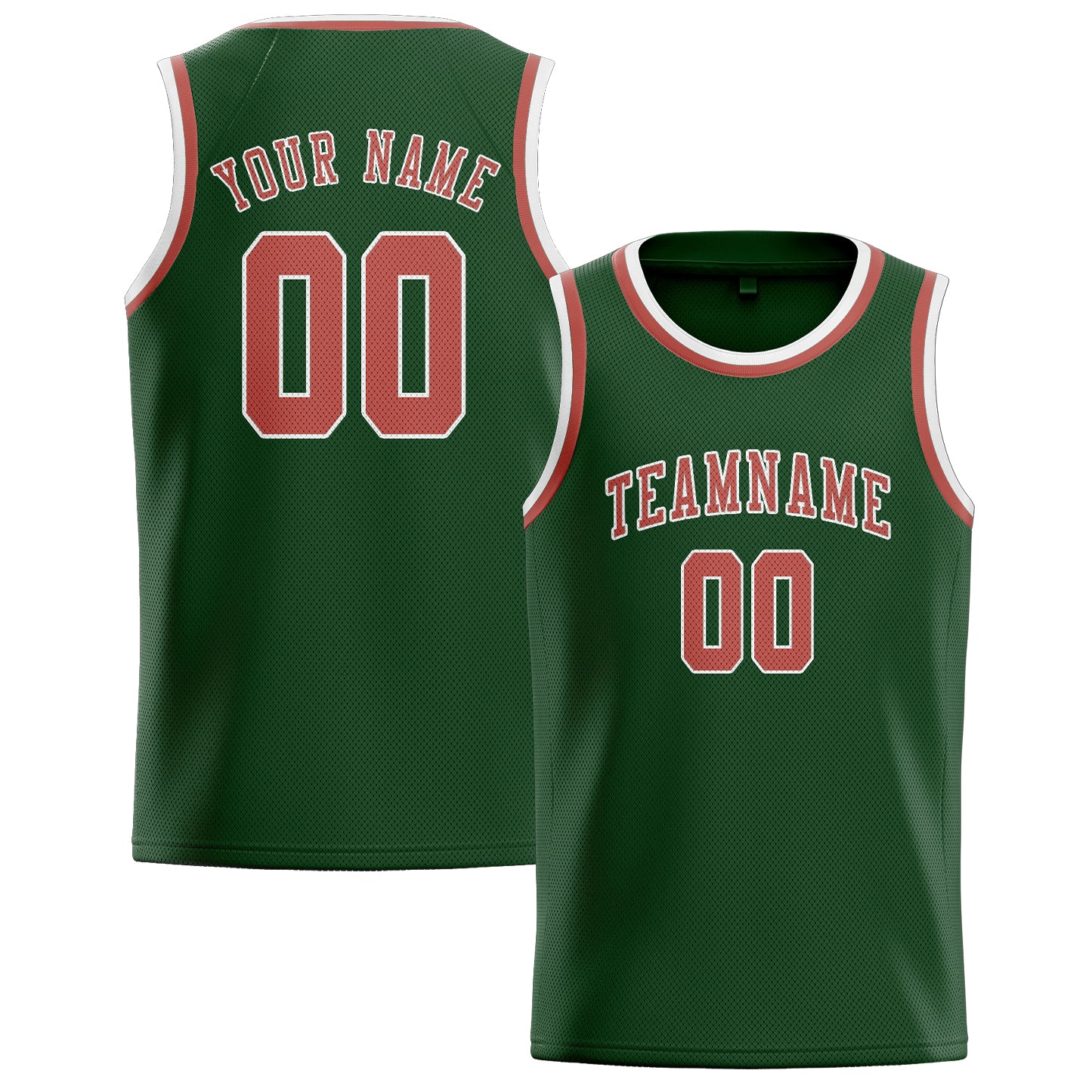 Custom Dark Green Copper Rose Basketball Jersey