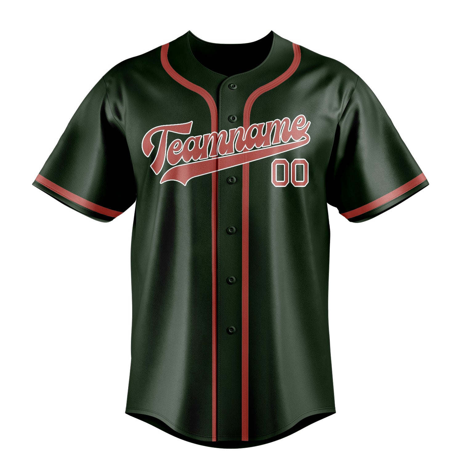 Custom Dark Green Copper Rose Baseball Jersey