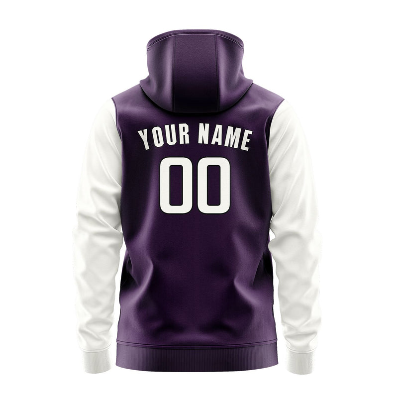 Custom Purple White Hoodie 0707181807B31718