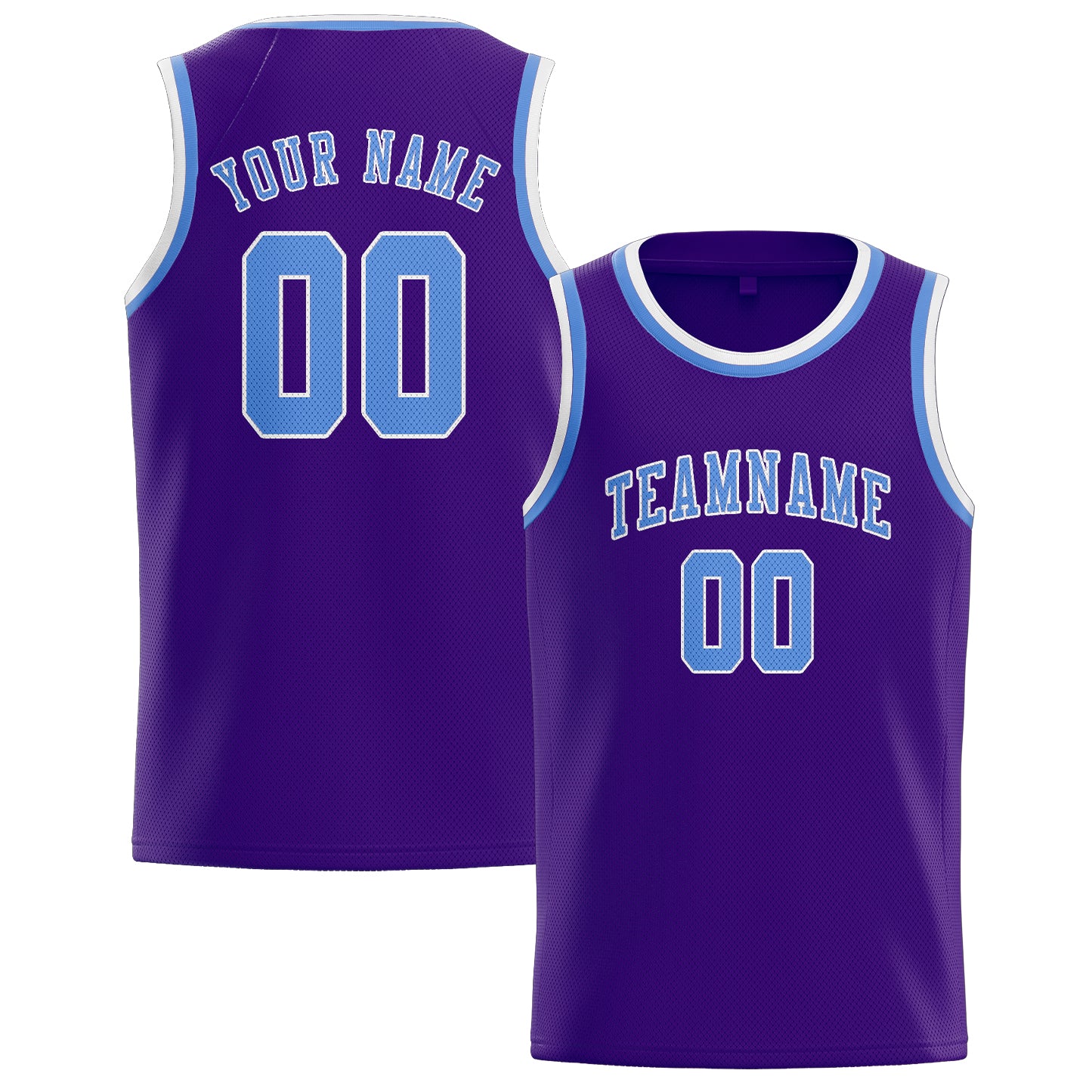 Custom Purple Light Blue Basketball Jersey
