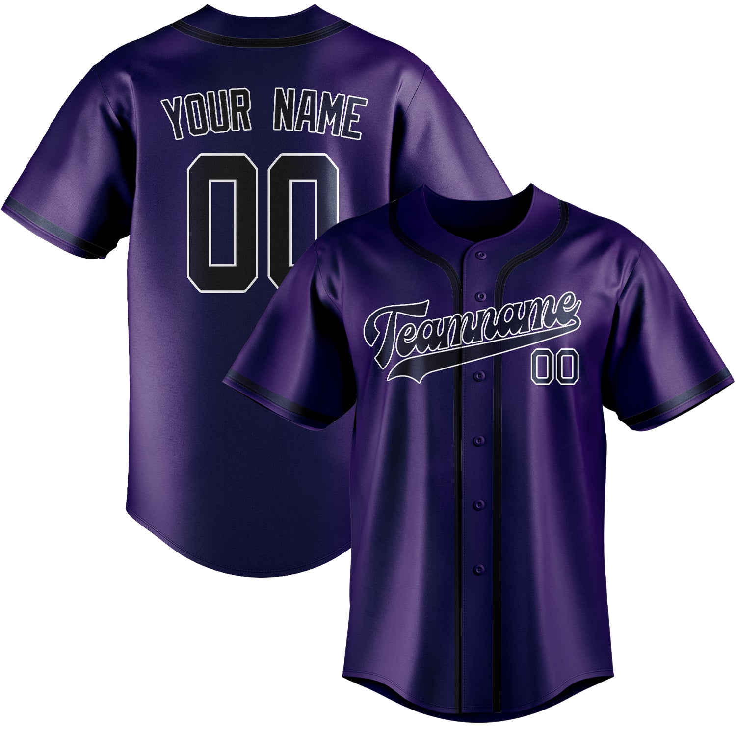 Custom Purple Blue Baseball Jersey
