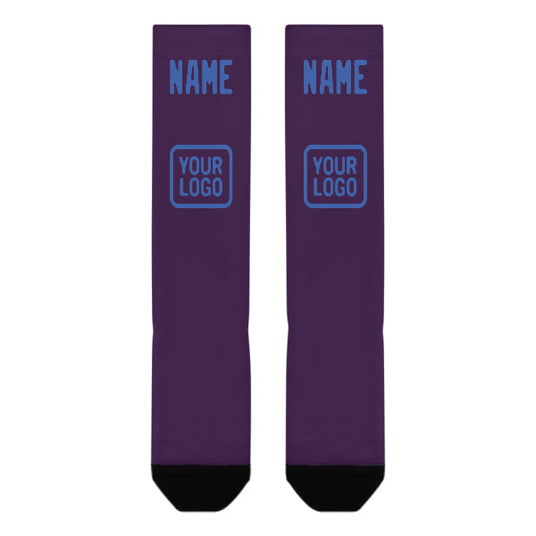 Custom Purple Sky Blue Knee-High Sock