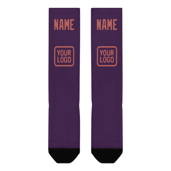 Custom Purple Copper Rose Knee-High Sock