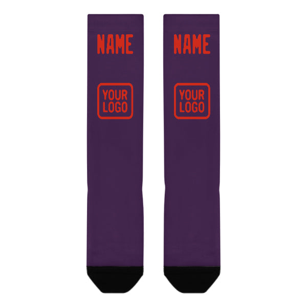 Custom Purple Orange Red Knee-High Sock