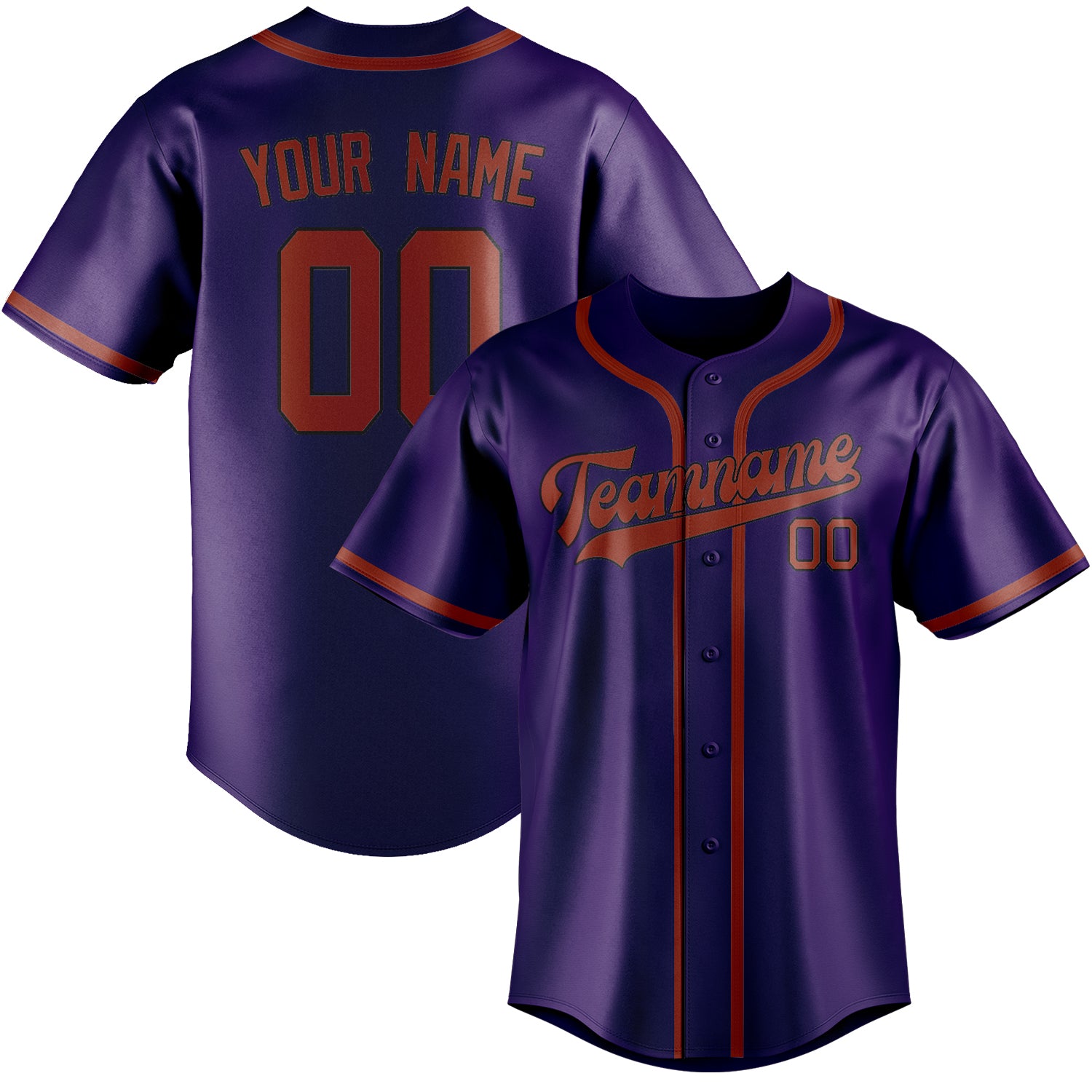 Custom Purple Coral Red Baseball Jersey