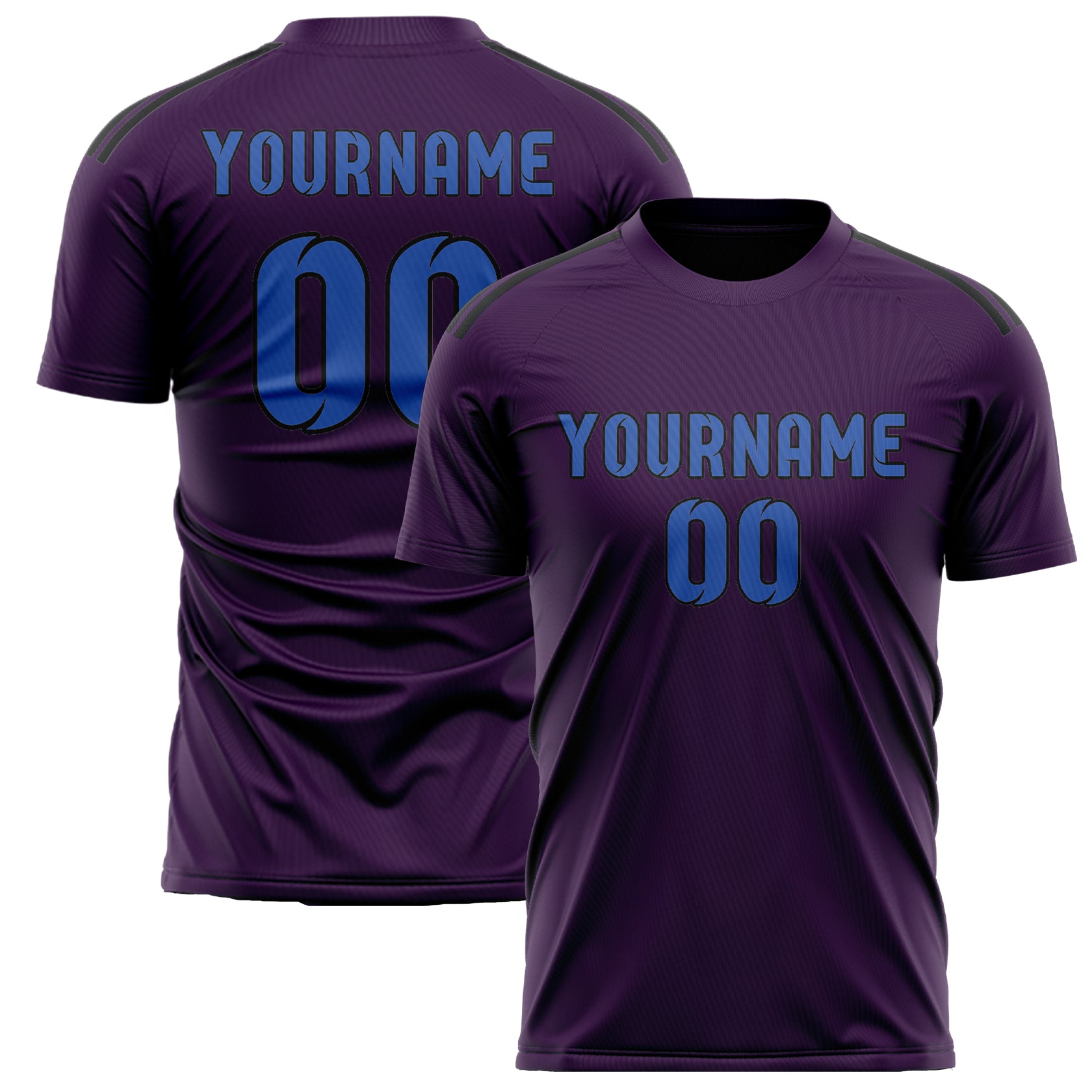 Custom Purple Sky Blue Soccer Jersey