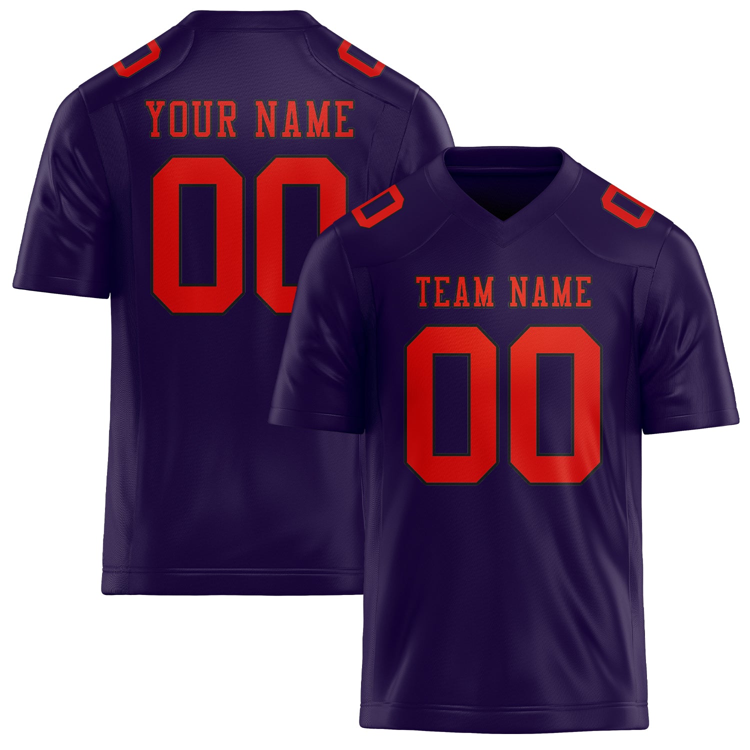 Custom Purple Orange Red Football Jersey
