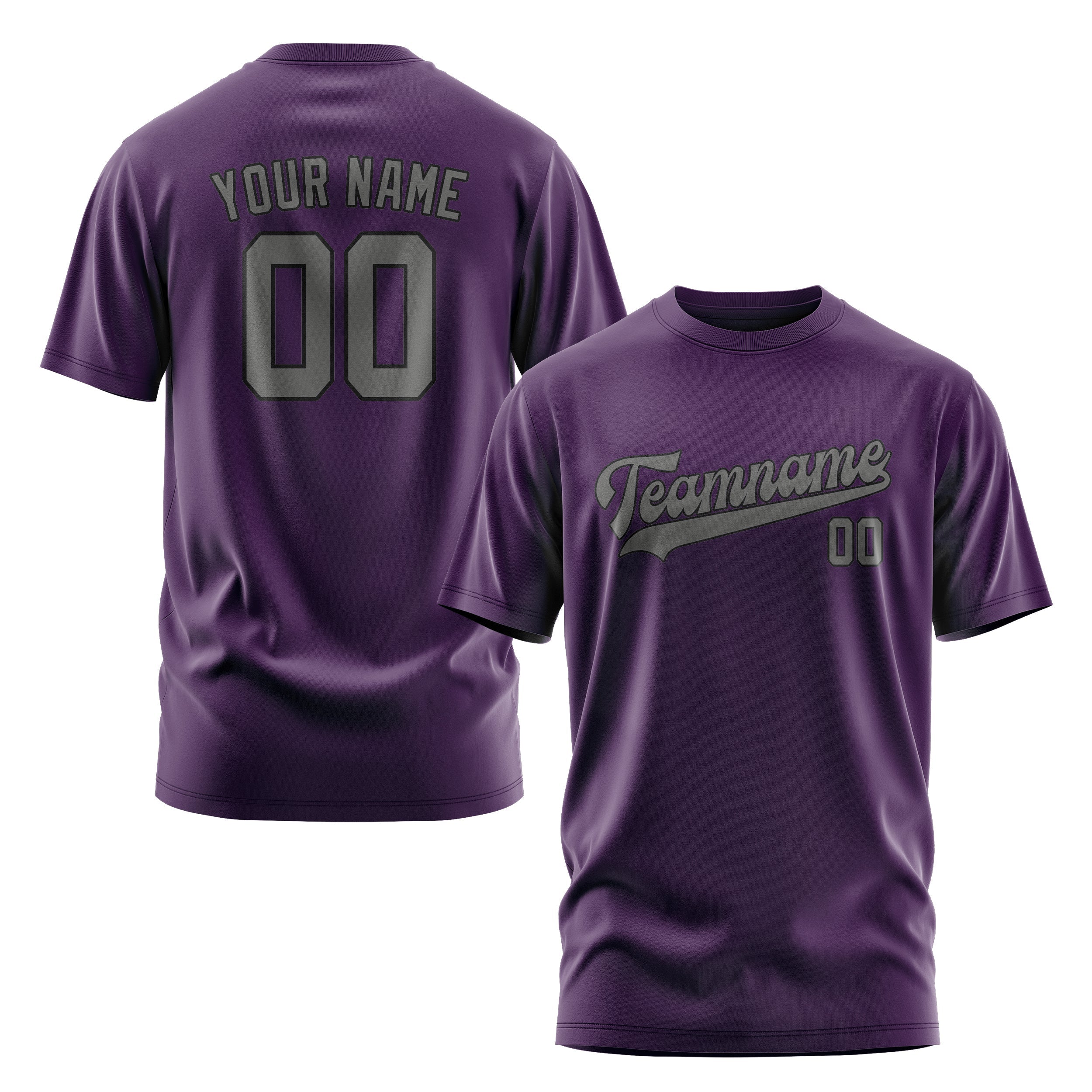 Custom Purple Dark Grey T-Shirt
