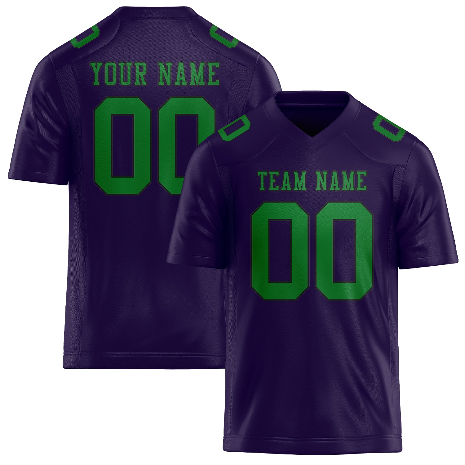 Custom Purple Emerald Green Football Jersey