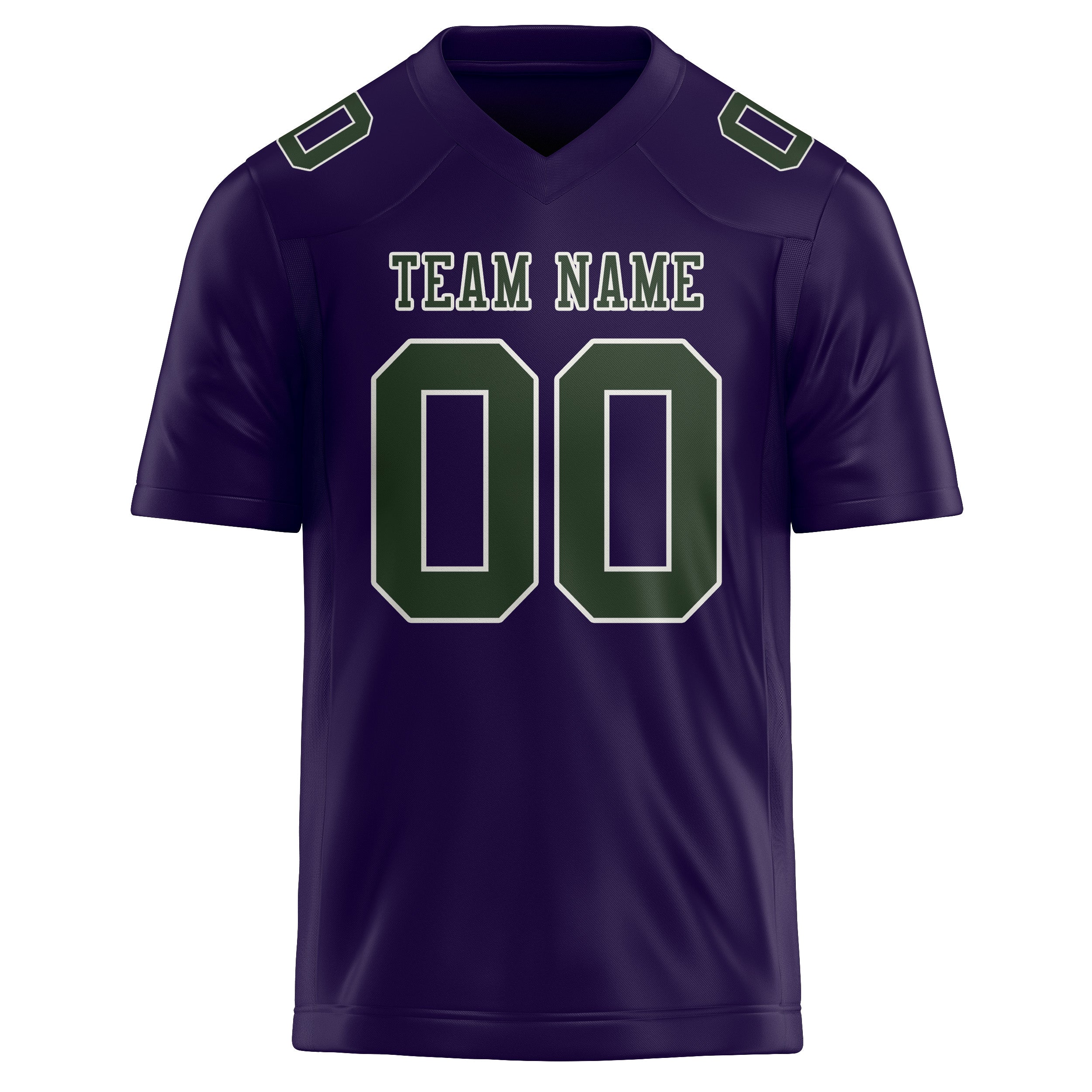 Custom Purple Dark Green Football Jersey