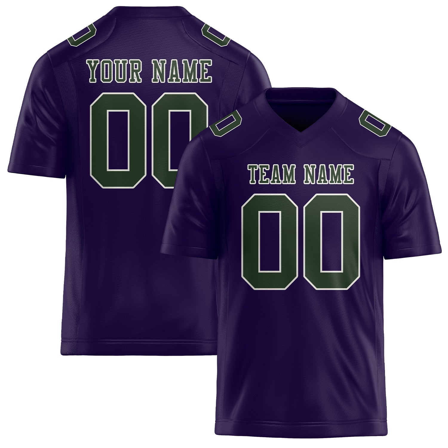 Custom Purple Dark Green Football Jersey