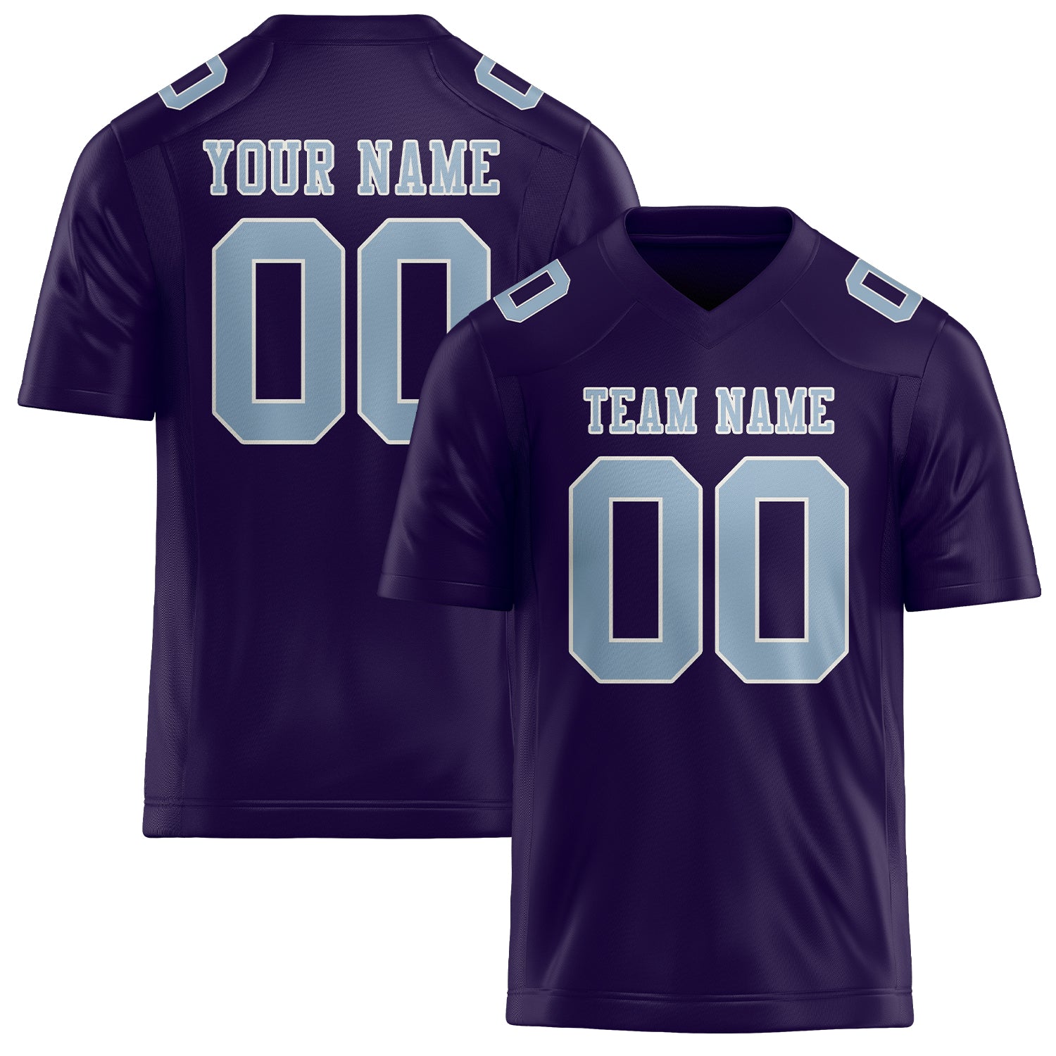 Custom Purple Light Blue Football Jersey
