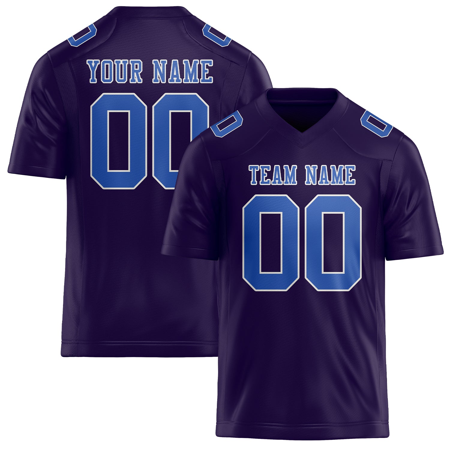 Custom Purple Sky Blue Football Jersey