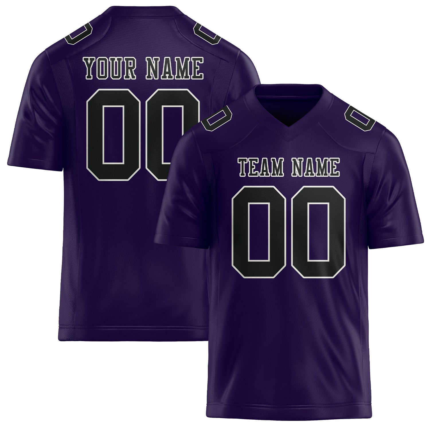 Custom Purple Black Football Jersey